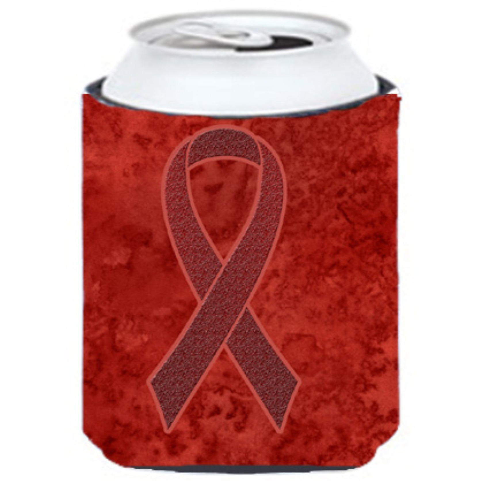 Burgundy Ribbon for Multiple Myeloma Cancer Awareness Can or Bottle Hugger AN1214CC
