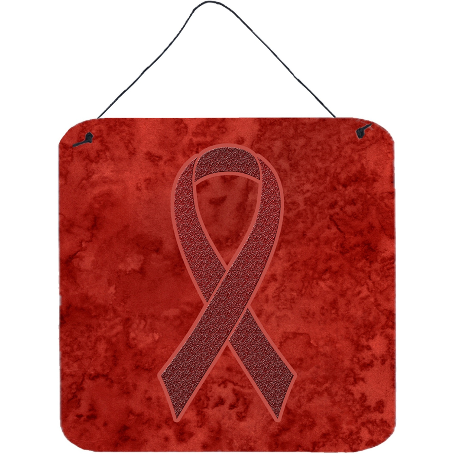 &quotCaroline's Treasures Burgundy Ribbon for Multiple Myeloma Cancer Awareness Wall or Door Hanging Prints, 6 x 6"""