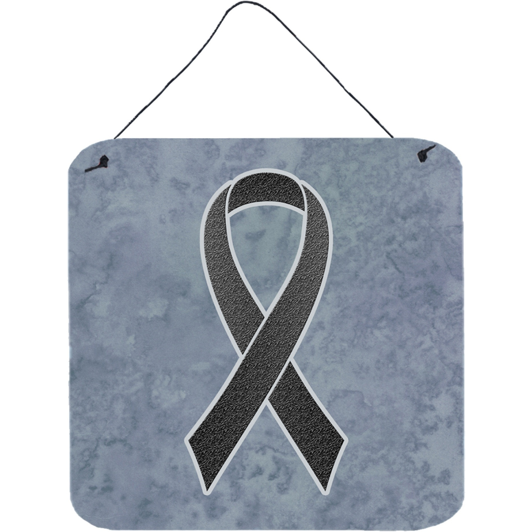 &quotCaroline's Treasures Black Ribbon for Melanoma Cancer Awareness Wall or Door Hanging Prints, 6 x 6"""
