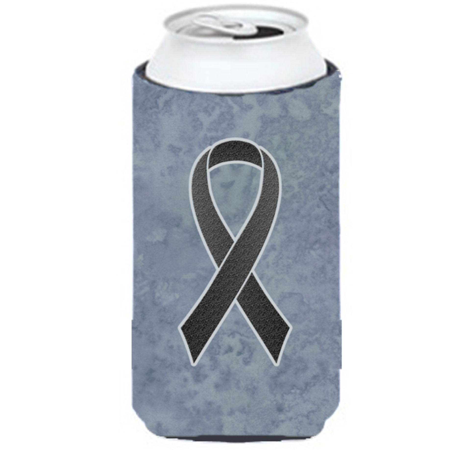 Black Ribbon for Melanoma Cancer Awareness Tall Boy Beverage Insulator Hugger AN1216TBC