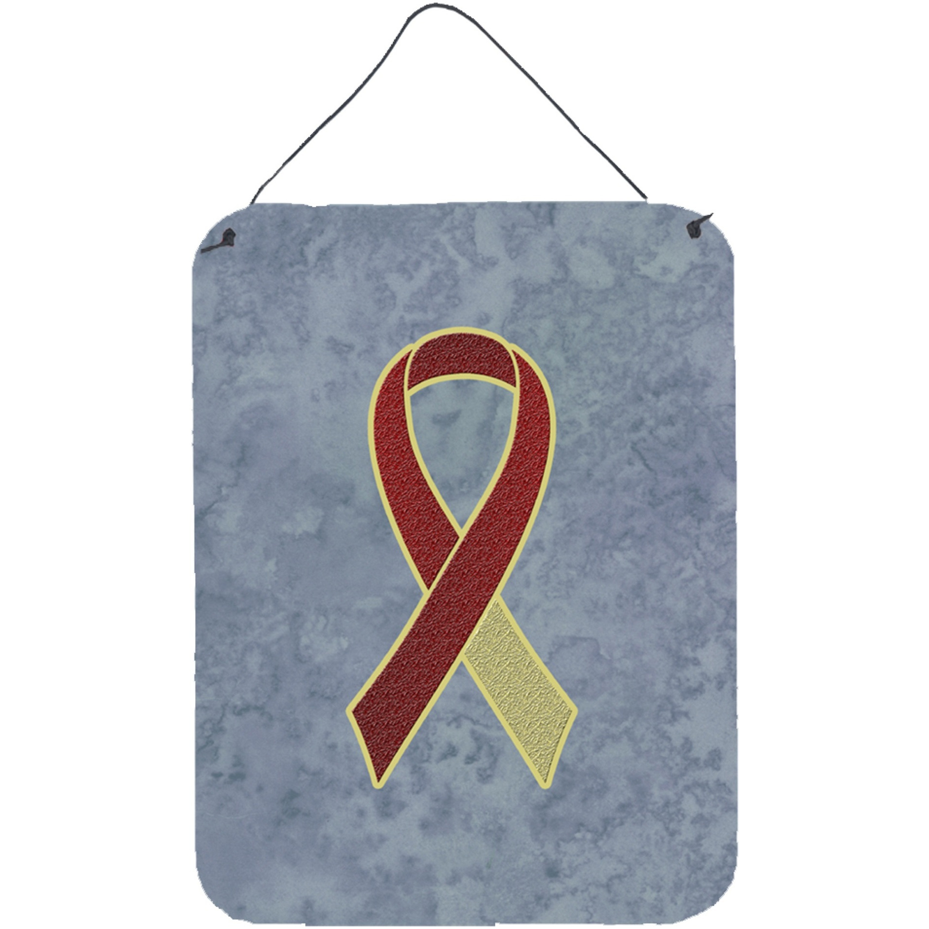 &quotCaroline's Treasures Burgundy and Ivory Ribbon for Head and Neck Cancer Awareness Wall or Door Hanging Prints, 16"" x 12"""
