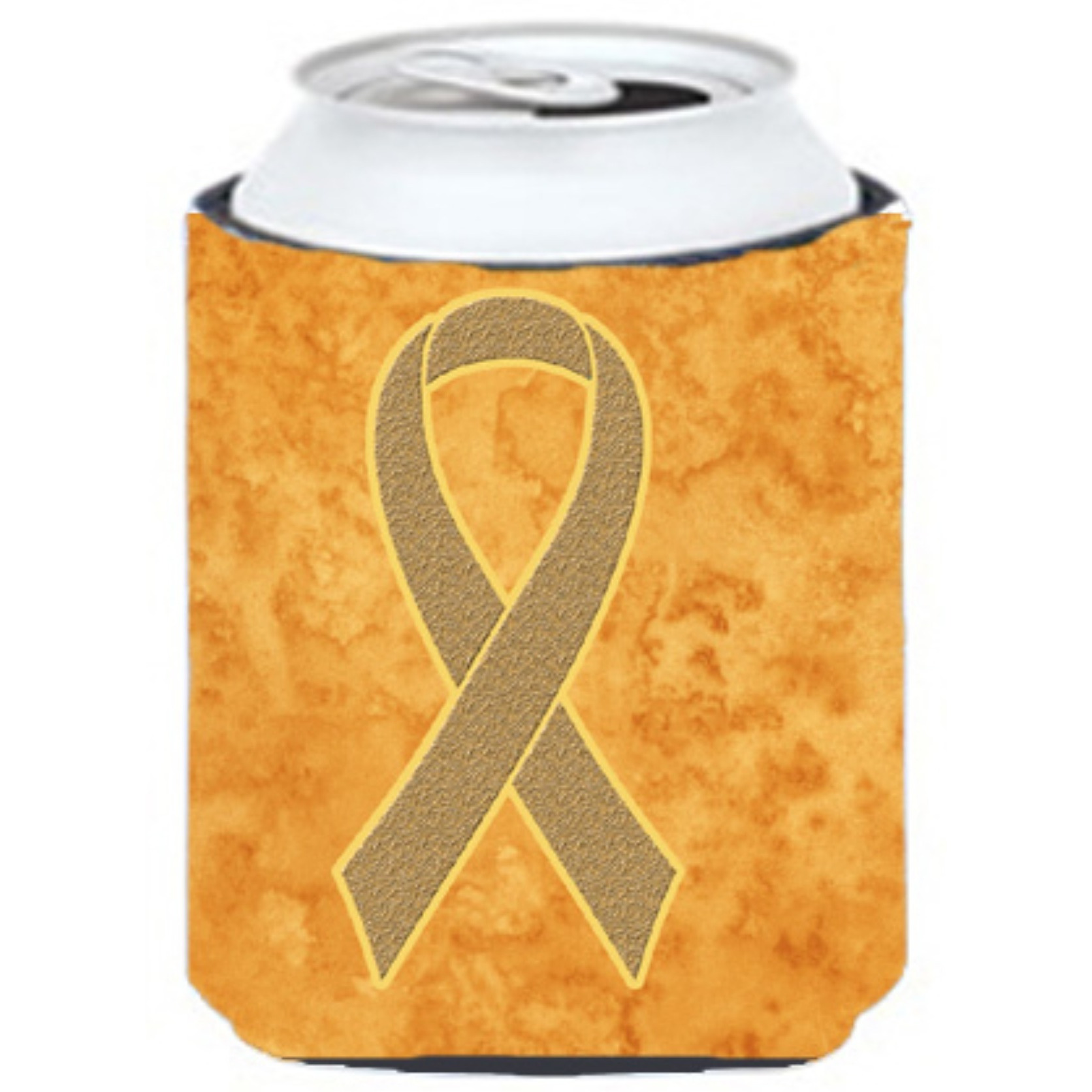 Peach Ribbon for Uterine Cancer Awareness Can or Bottle Hugger AN1219CC