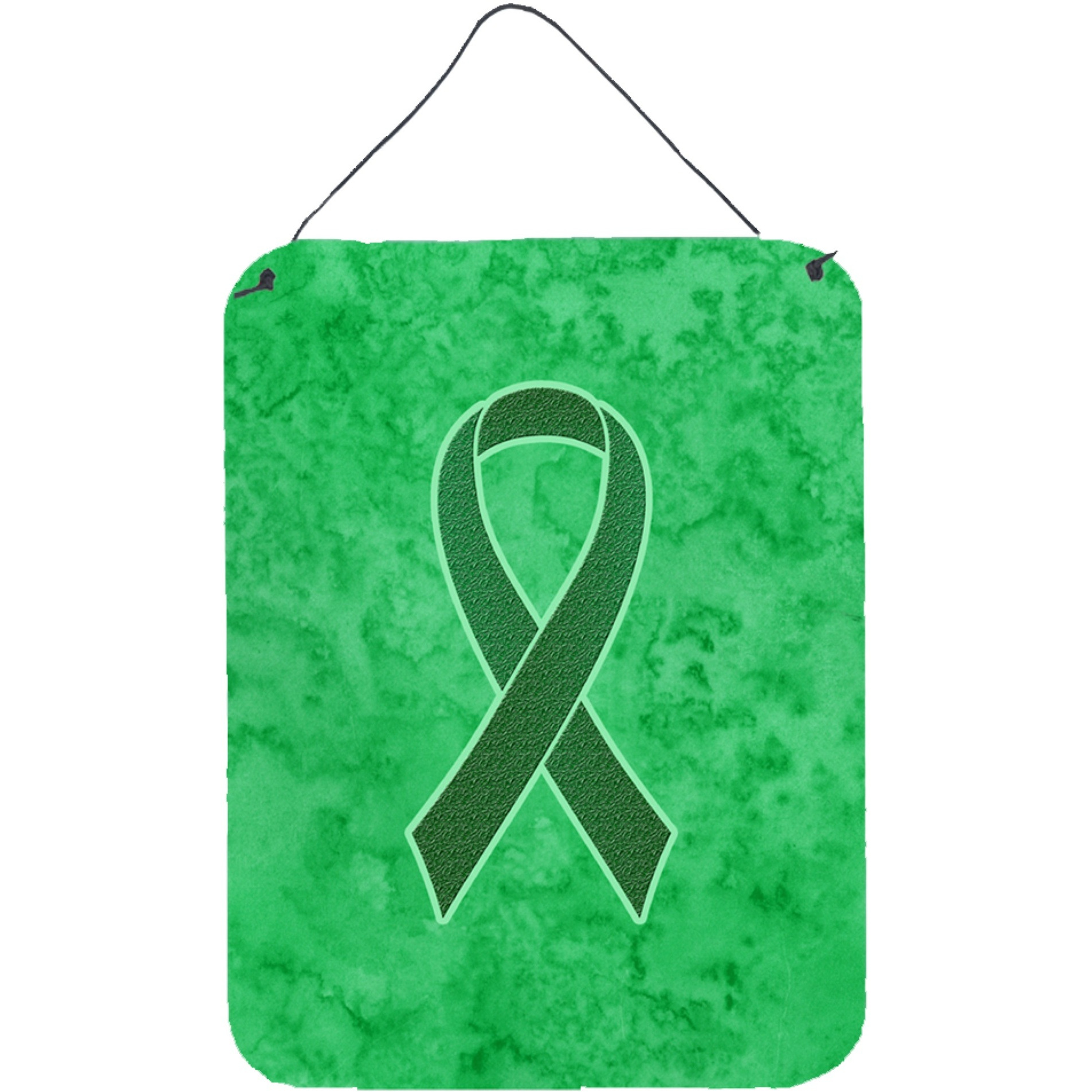 &quotCaroline's Treasures Kelly Green Ribbon for Kidney Cancer Awareness Wall or Door Hanging Prints, 16"" x 12"""