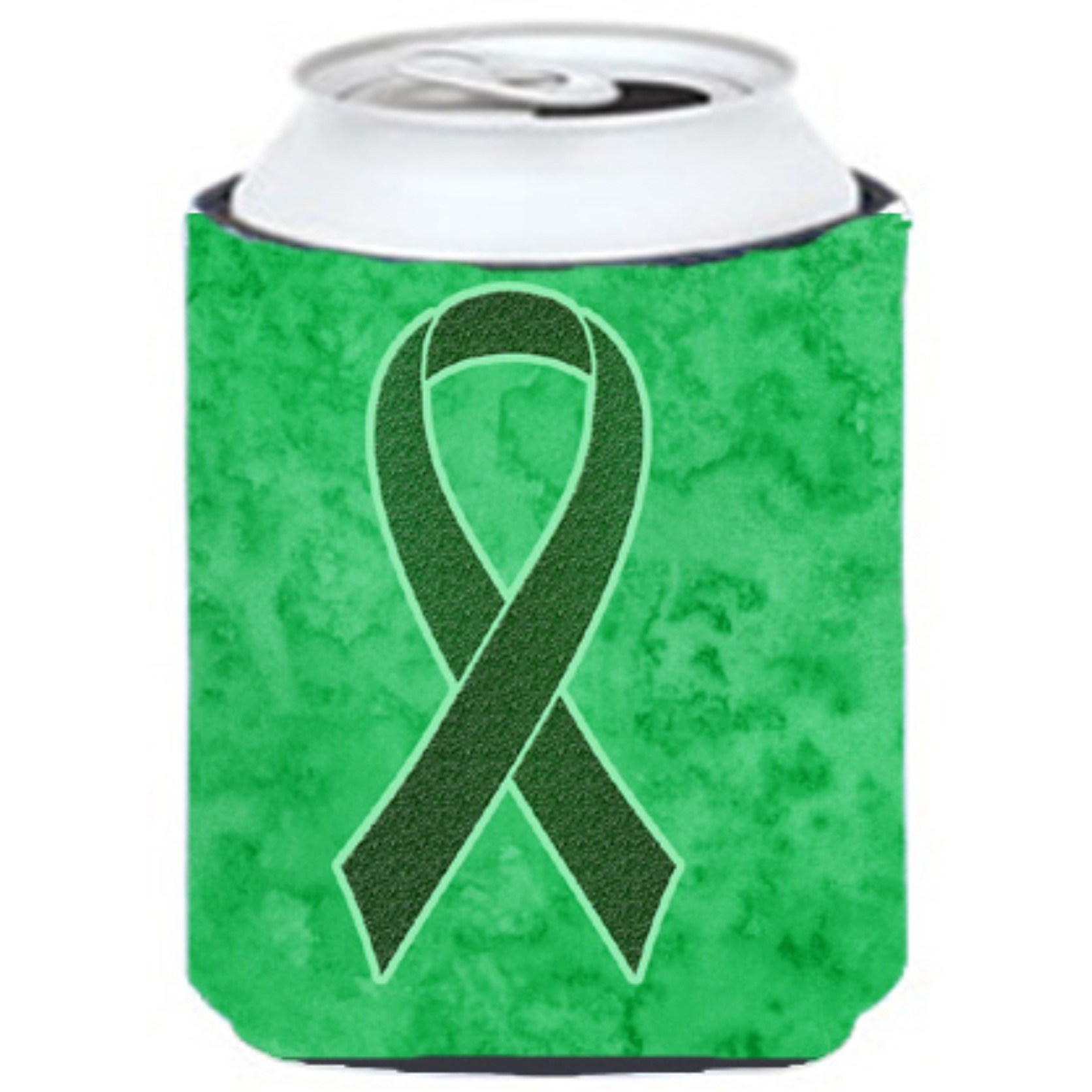 Emerald Green Ribbon for Liver Cancer Awareness Can or Bottle Hugger AN1221CC