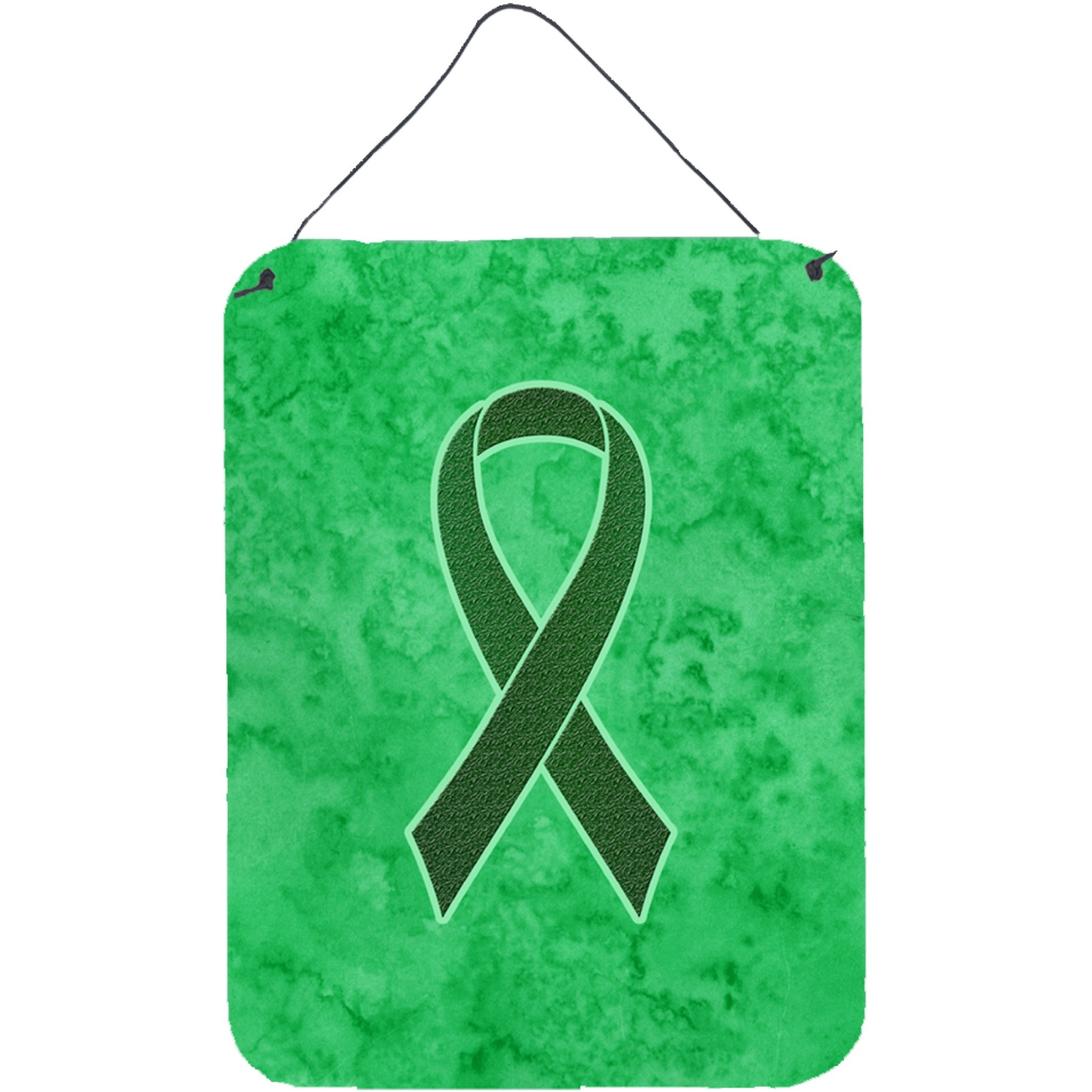 &quotCaroline's Treasures Emerald Green Ribbon for Liver Cancer Awareness Wall or Door Hanging Prints, 16"" x 12"""