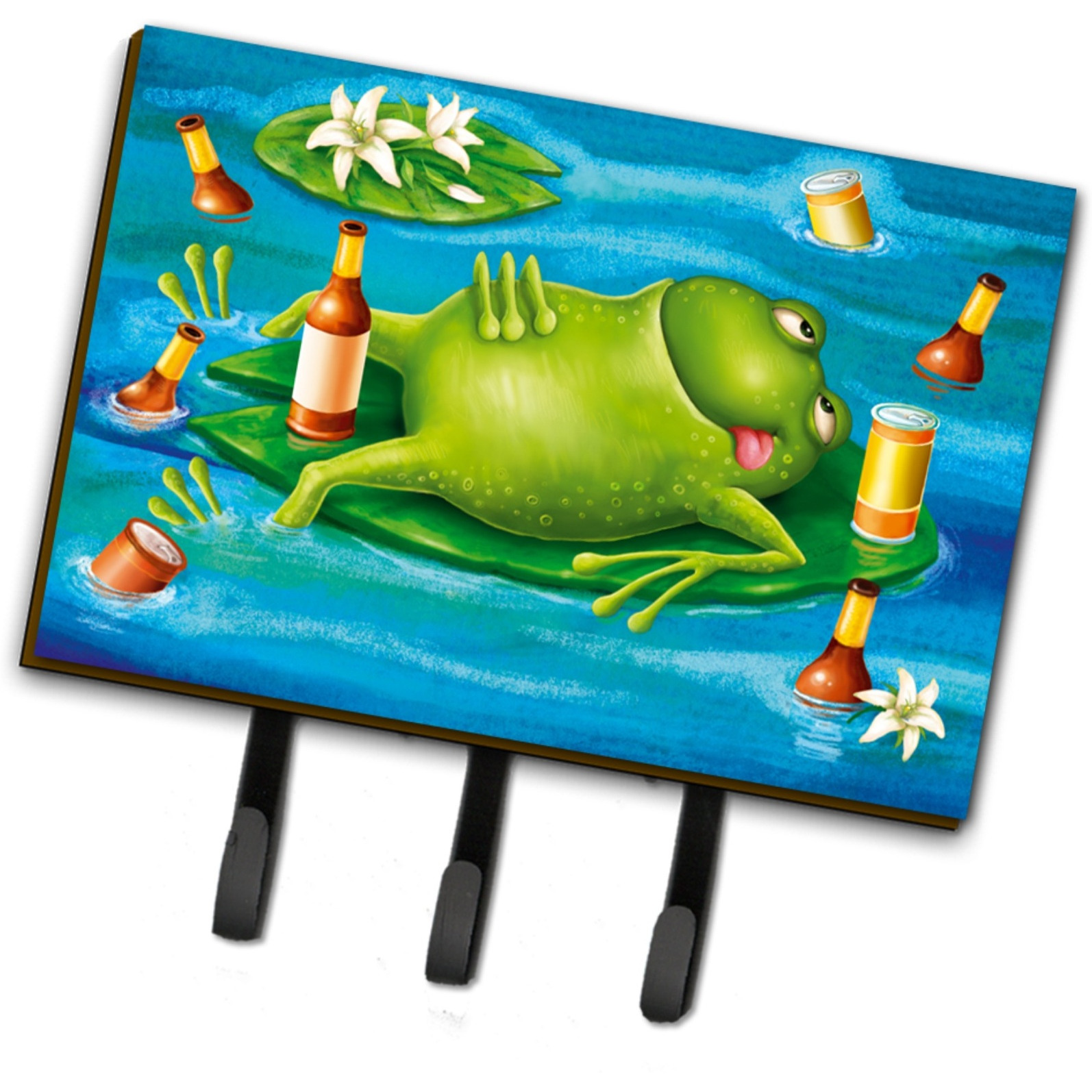 &quotCaroline's Treasures Frog Drinking Beer Leash or Key Holder APH0093TH68, Triple, Multicolor"