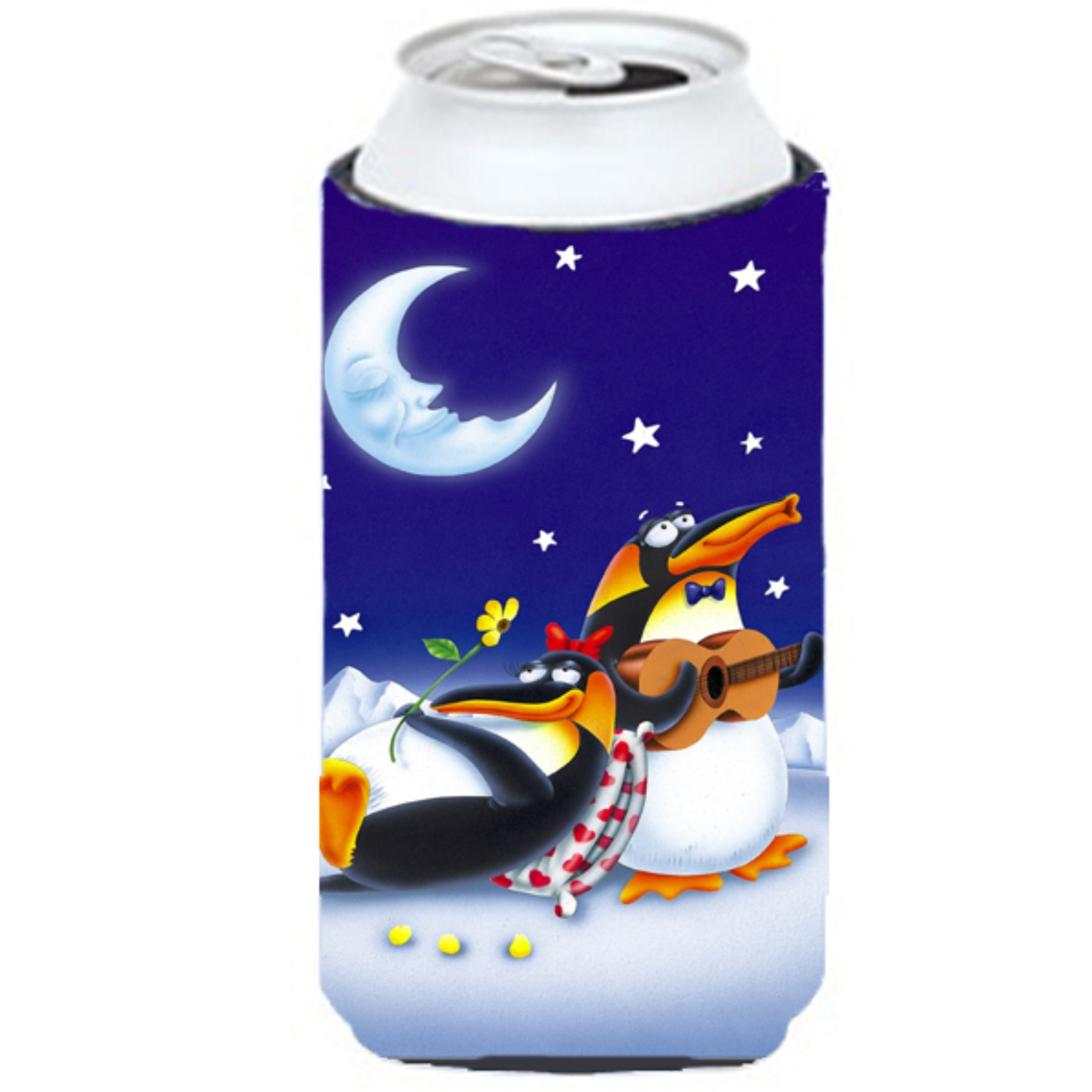 &quotCaroline's Treasures APH0243TBC Music Under The Moon Penguins Tall Boy Koozie Hugger, Multicolor"