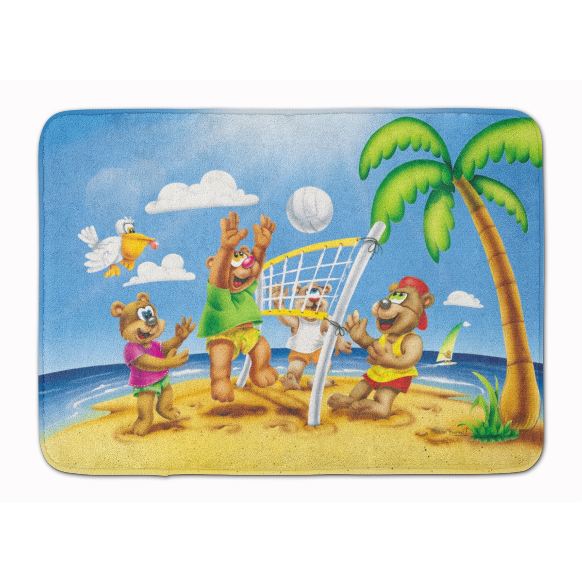 &quotCaroline's Treasures Bears Playing Volleyball Floor Mat, 19"" x 27"", Multicolor"