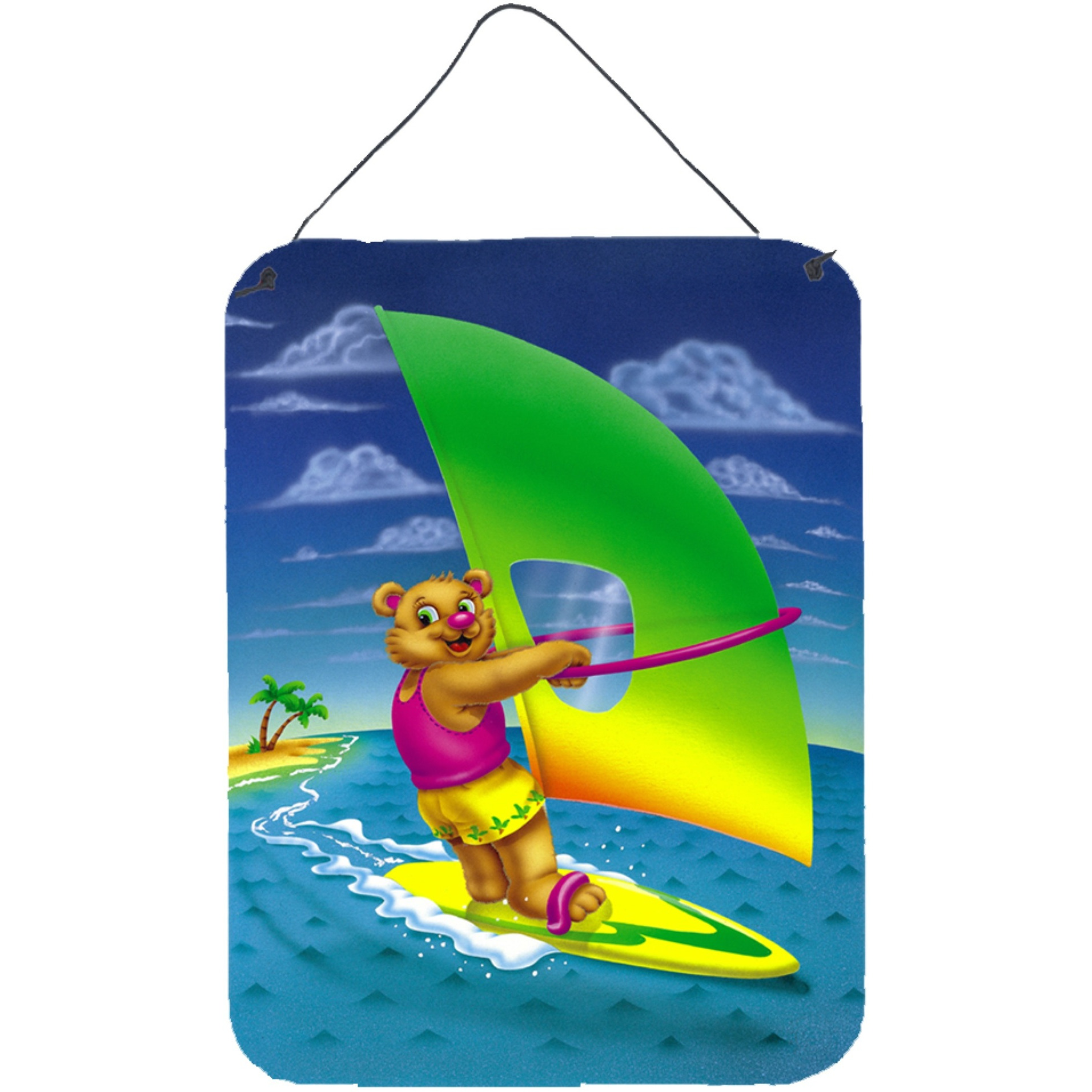 &quotCaroline's Treasures Teddy Bear Sailing Wall or Door Hanging Prints APH0416DS1216, 16"" x 12"", Multicolor"