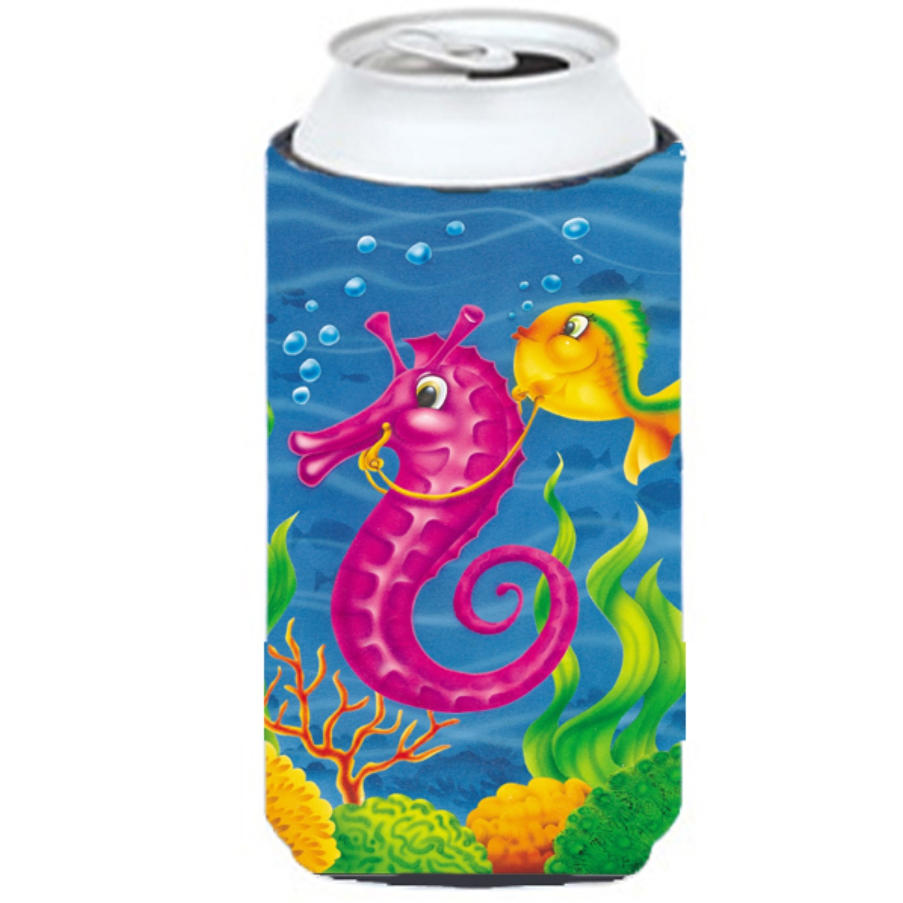 &quotCaroline's Treasures APH0471TBC Seahorse Ride Tall Boy Koozie Hugger, Multicolor"