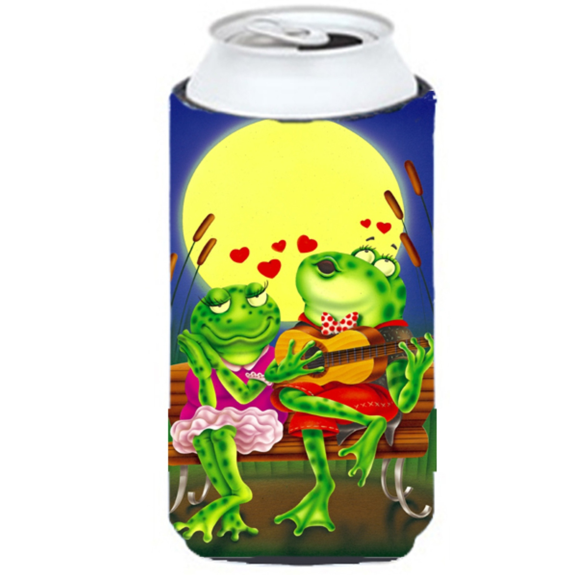&quotCaroline's Treasures APH0522TBC Frog Love Songs Tall Boy Koozie Hugger, Multicolor"