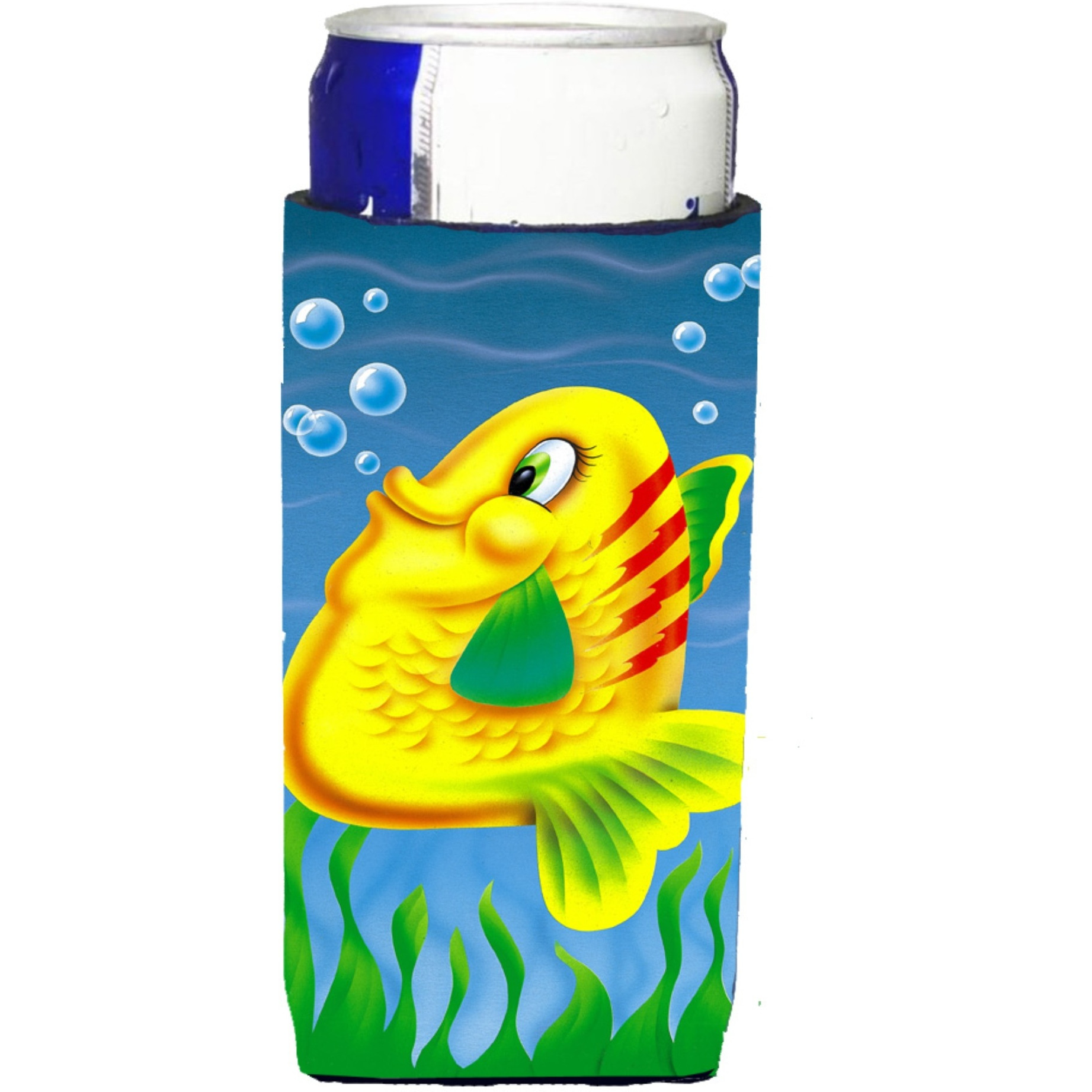 &quotCaroline's Treasures APH0527MUK Yellow Fish Michelob Ultra Koozies For Slim Cans, Multicolor"