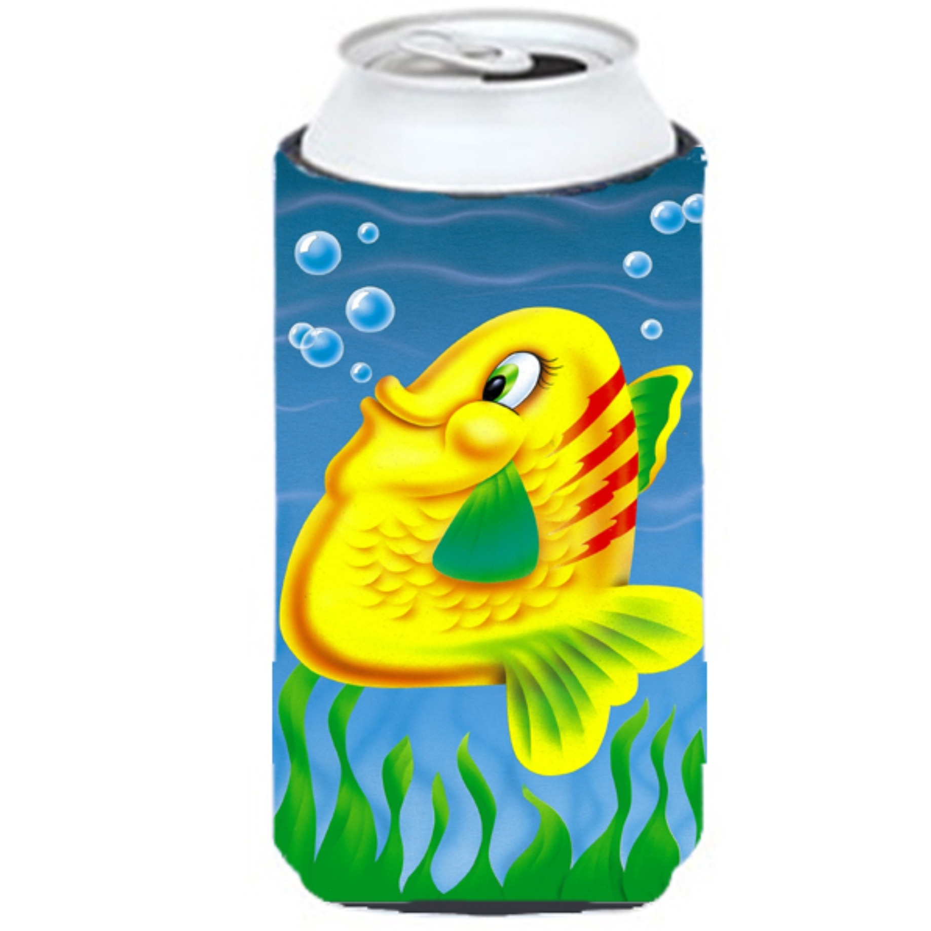 &quotCaroline's Treasures APH0527TBC Yellow Fish Tall Boy Koozie Hugger, Multicolor"