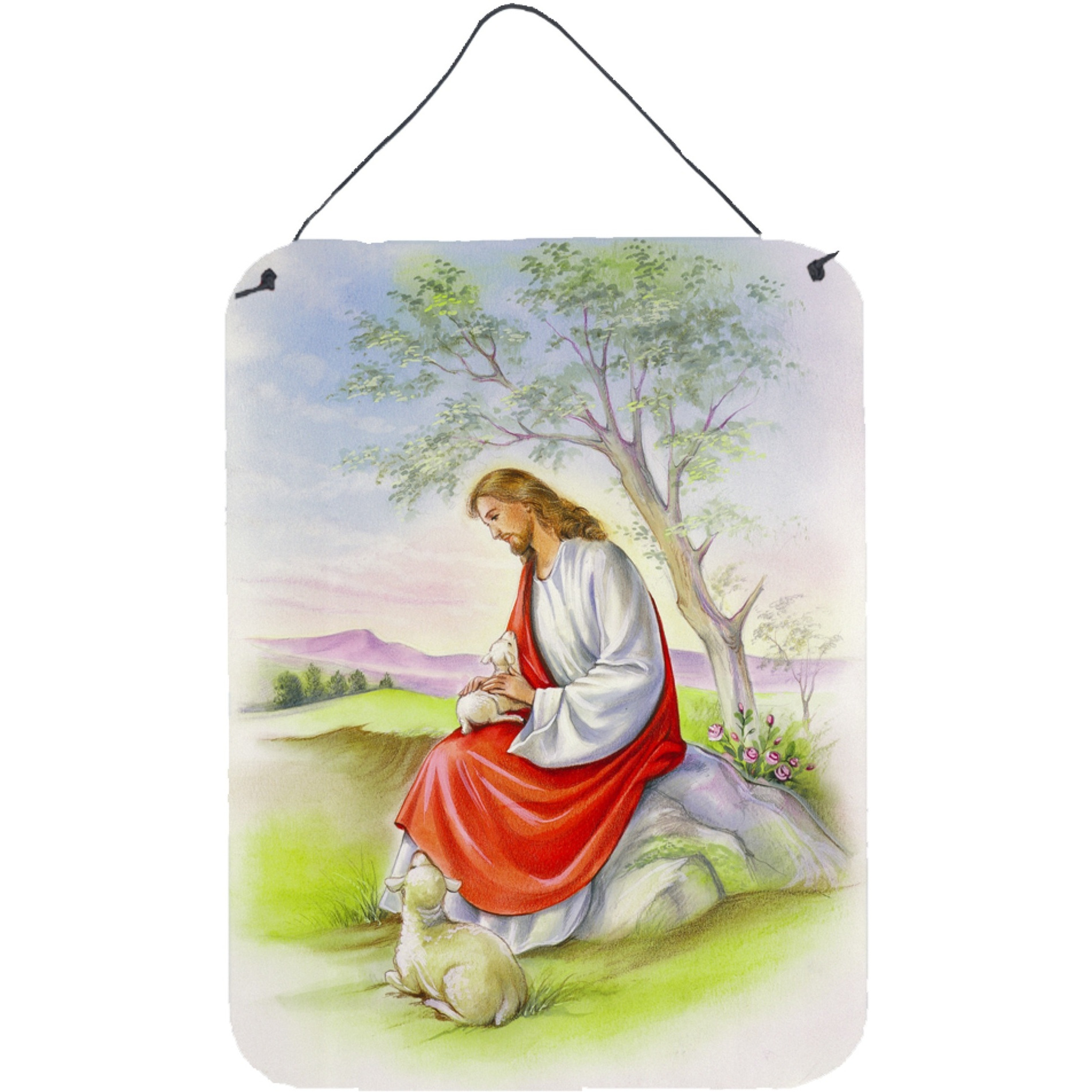 &quotCaroline's Treasures Jesus with Lamb Door Hanging Prints wall-decor, Multicolor"