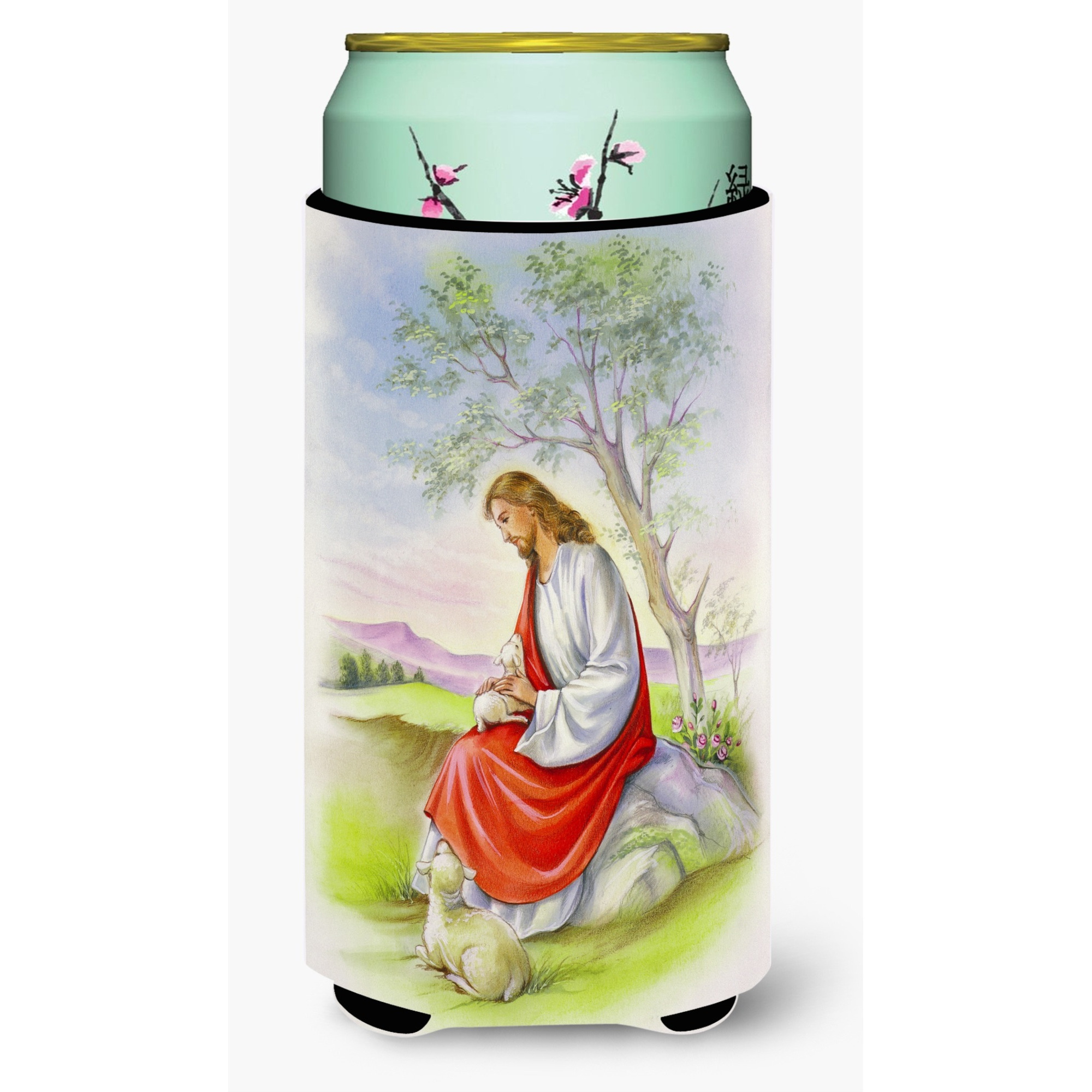 &quotCaroline's Treasures Jesus with Lamb Tall Boy Beverage Insulator Hugger, Multicolor"
