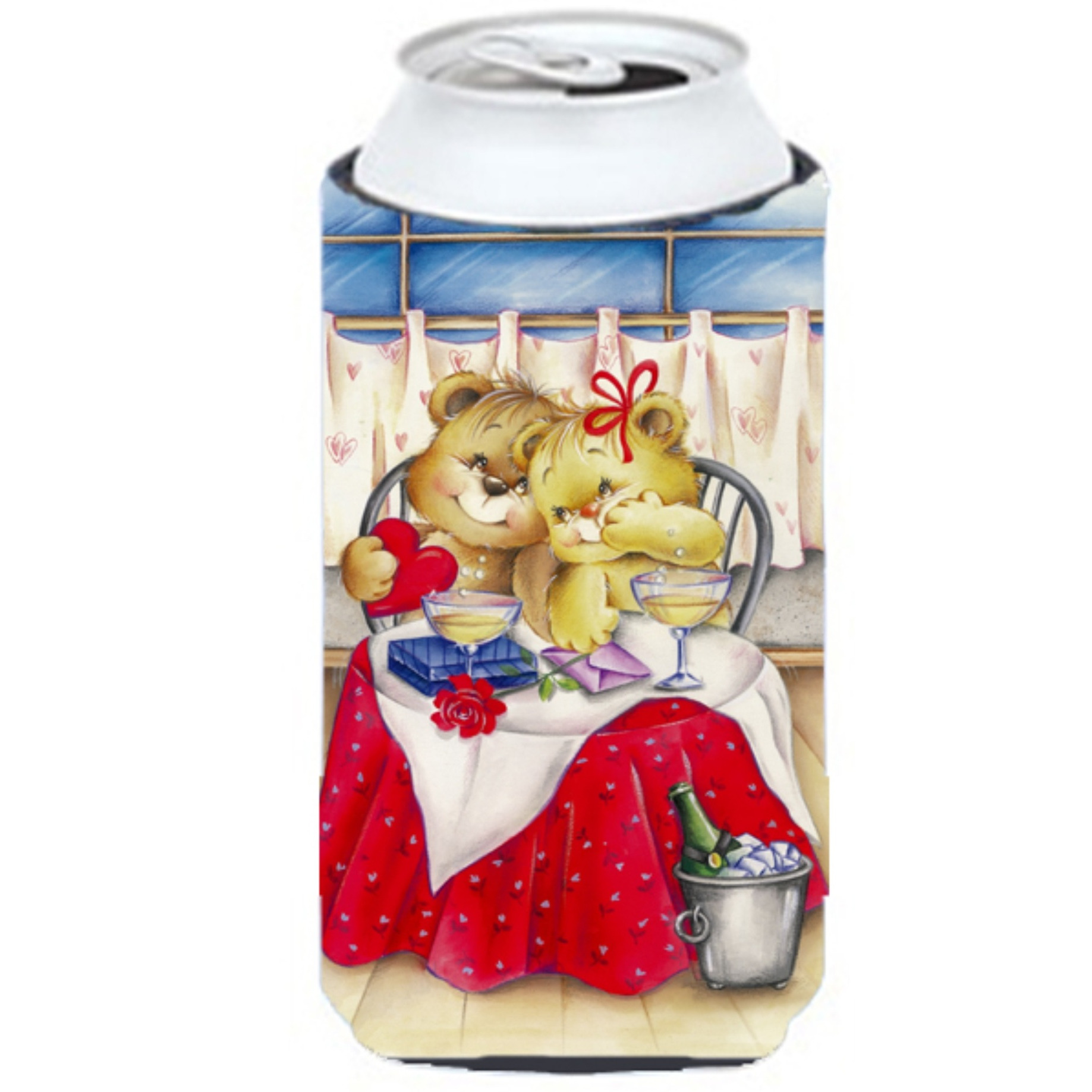&quotCaroline's Treasures APH0926TBC Teddy Bears In Love Valentine's Day Tall Boy Koozie Hugger, Multicolor"