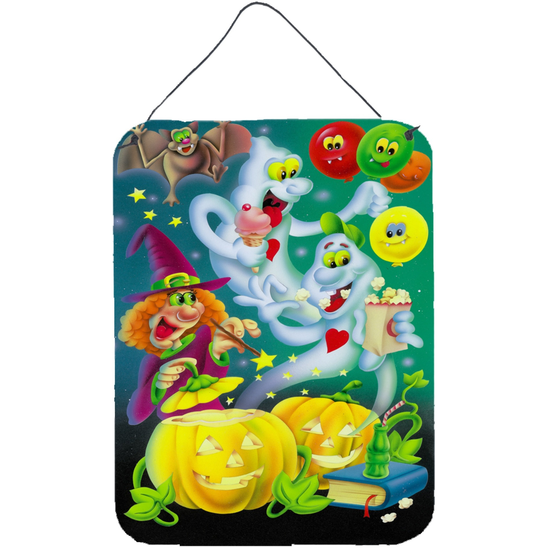 &quotCaroline's Treasures Witch Party with the Ghosts Halloween Wall or Door Hanging Prints APH0932DS1216, 16HX12W, Multicolor"