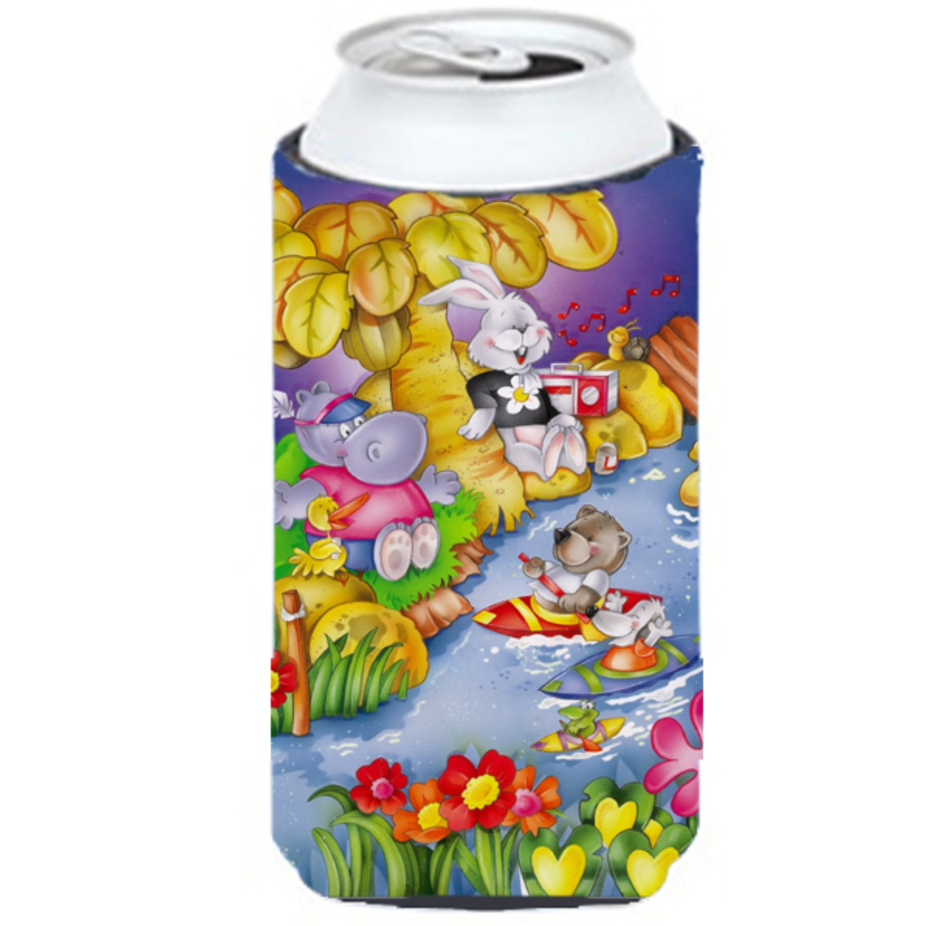 &quotCaroline's Treasures APH0978TBC Animals Kayaking Tall Boy Koozie Hugger, Multicolor"