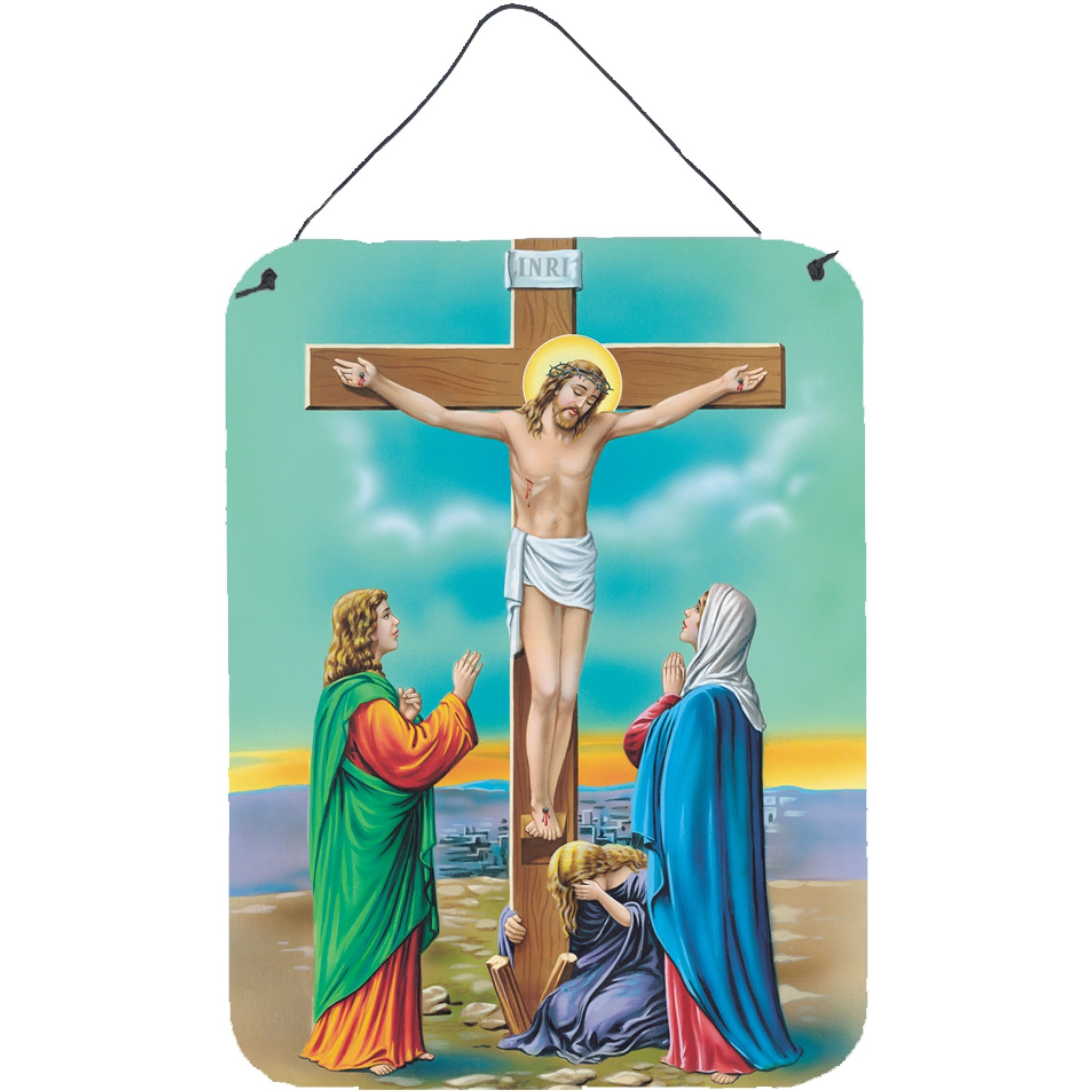&quotCaroline's Treasures Jesus on the Cross Crucifixion Wall or Door Hanging Prints APH1307DS1216, 16HX12W, Multicolor"