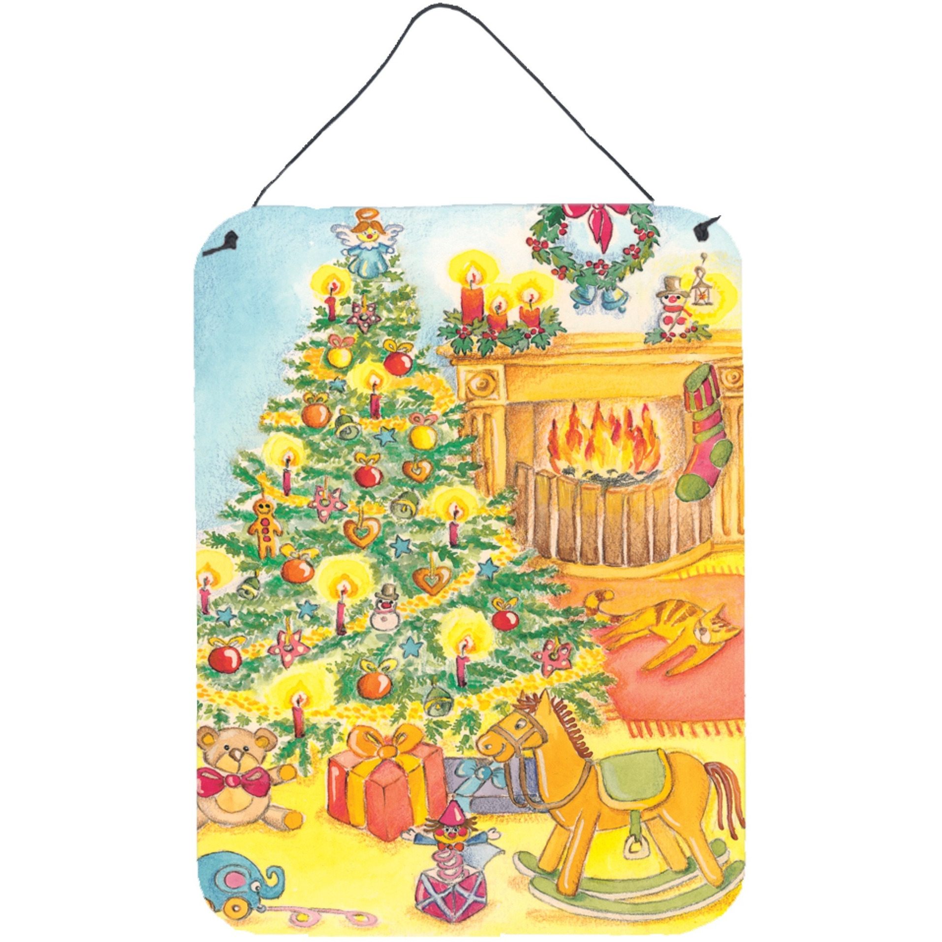&quotCaroline's Treasures Toys around the Christmas Tree Wall or Door Hanging Prints APH2024DS1216, 16HX12W, Multicolor"