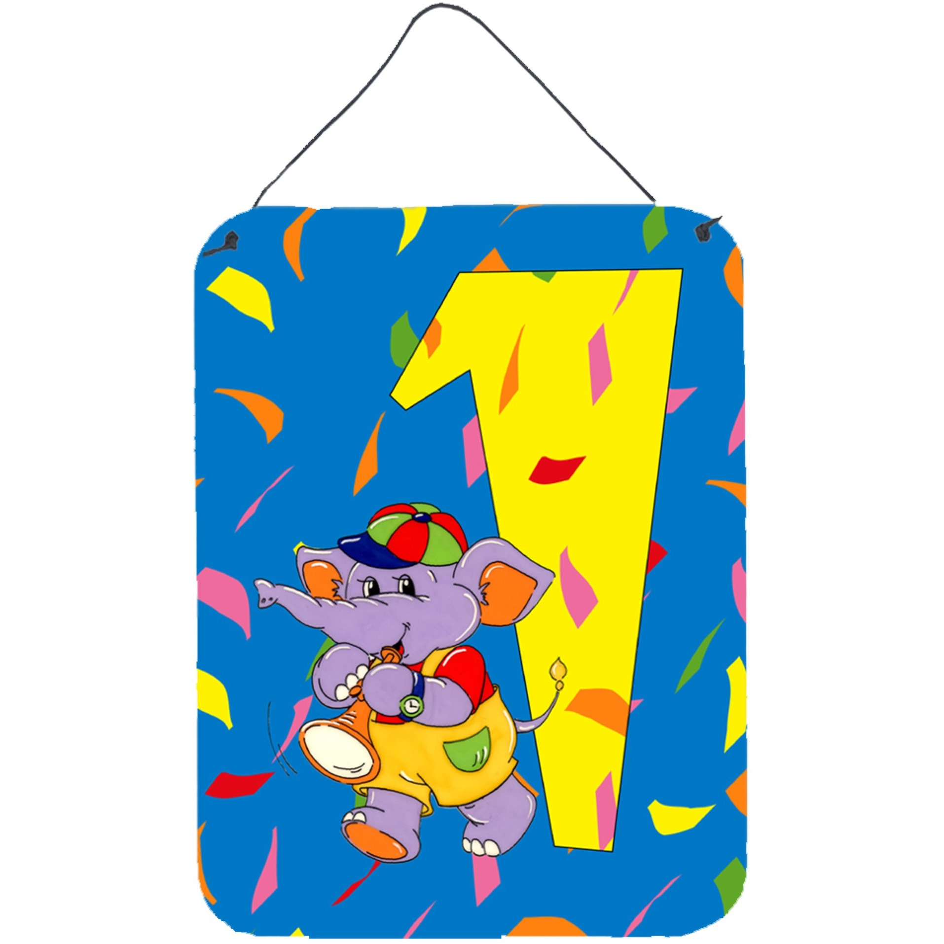 &quotCaroline's Treasures Happy 1st Birthday Age 1 Wall or Door Hanging Prints APH2161DS1216, 16"" x 12"", Multicolor"