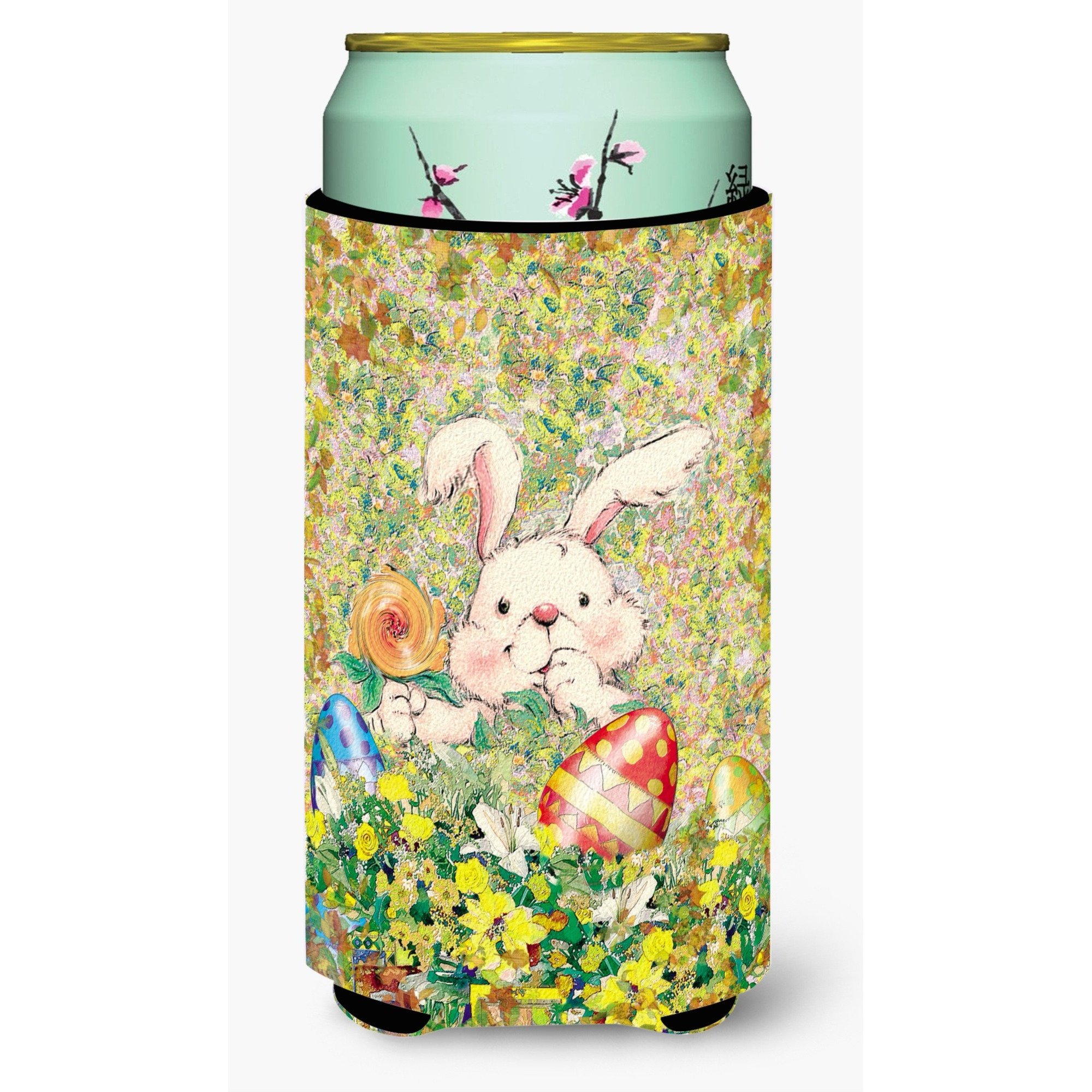&quotCaroline's Treasures APH2954TBC Easter Bunny and Eggs Tall Boy Koozie Hugger, Multicolor"