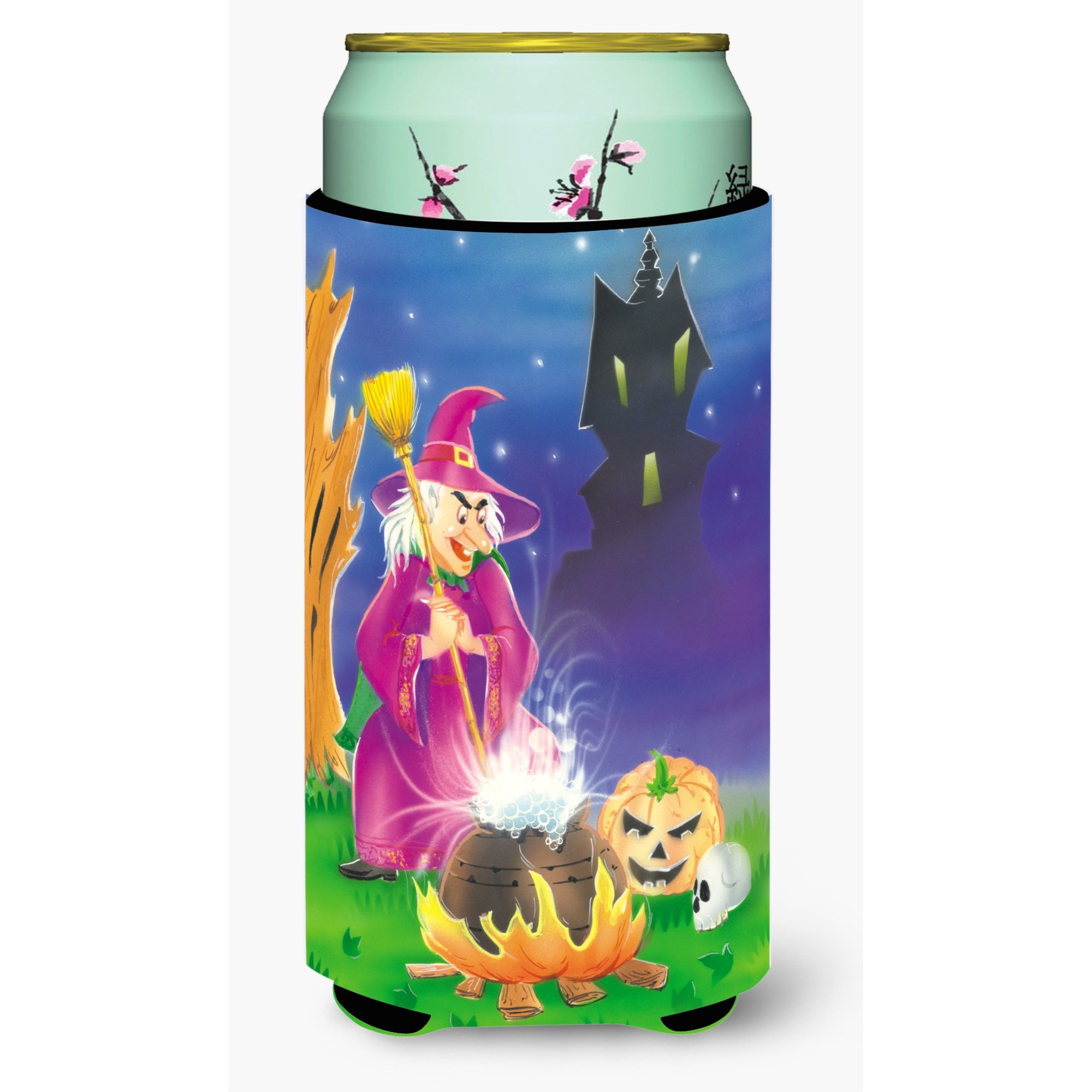 &quotCaroline's Treasures Witch and Her Castle Tall Boy Koozie Hugger, Multicolor"