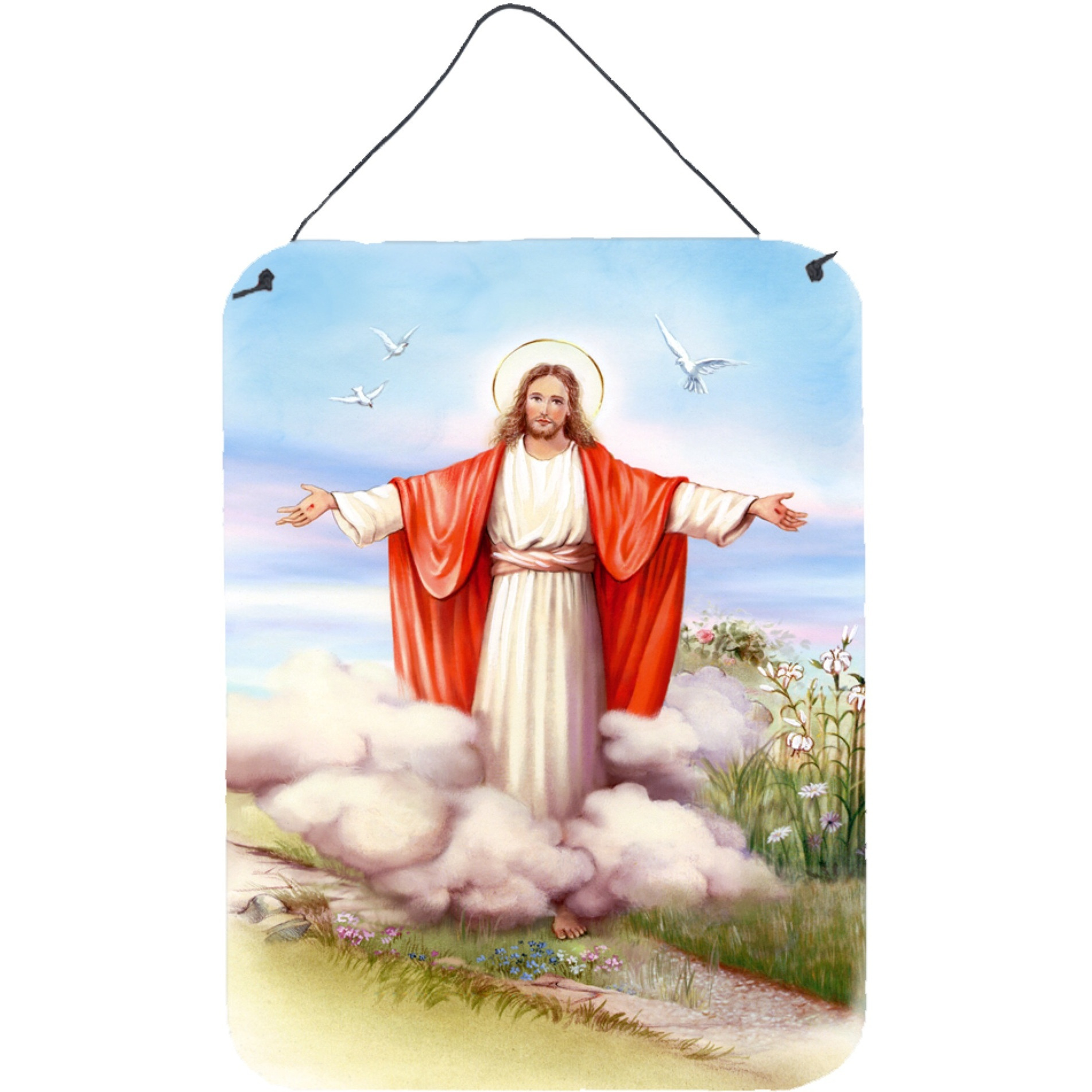 &quotCaroline's Treasures Easter Jesus is Risen Wall or Door Hanging Prints APH3420DS1216, 16HX12W, Multicolor"