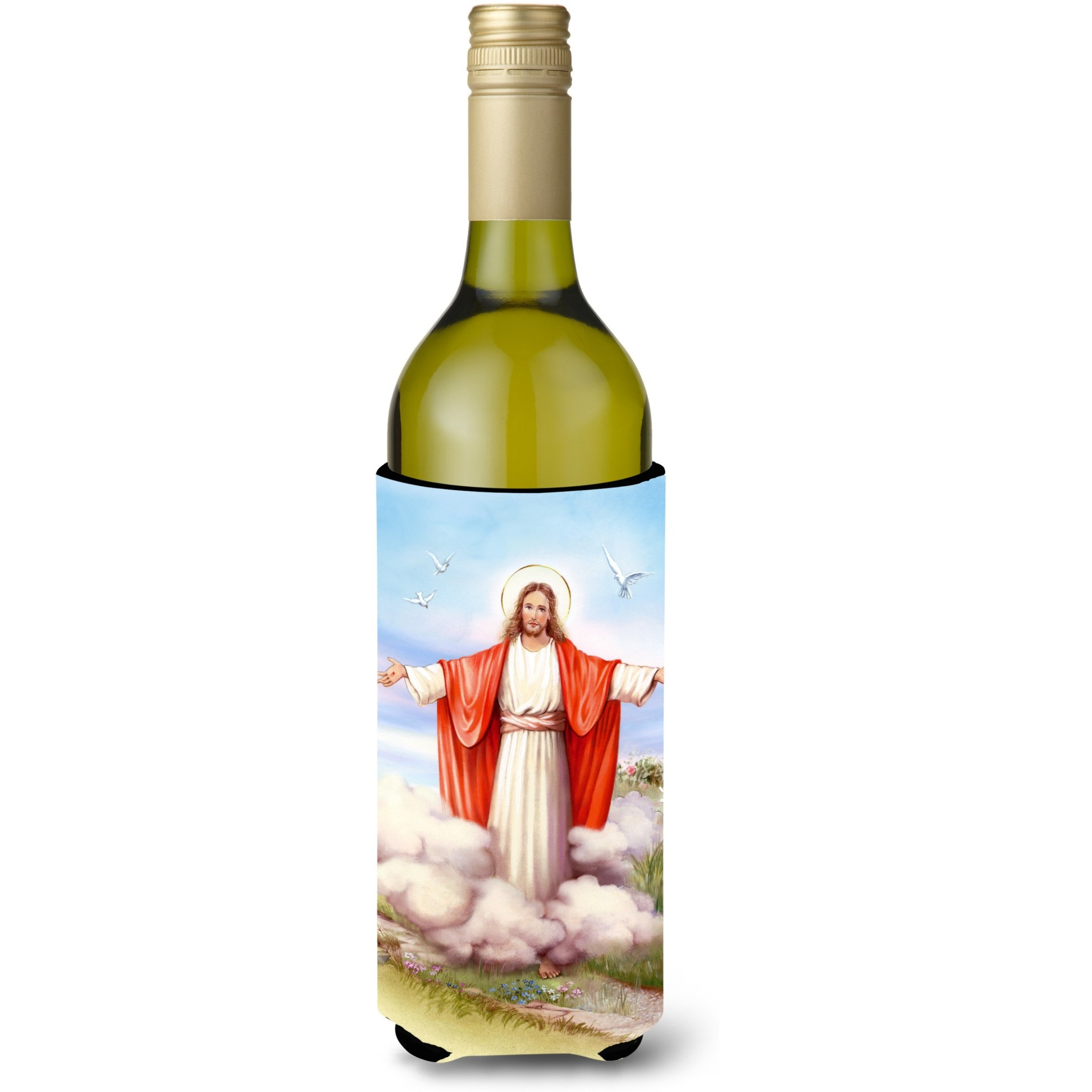 &quotCaroline's Treasures Easter Jesus Is Risen Wine Bottle Koozie Hugger, 750ml, Multicolor"