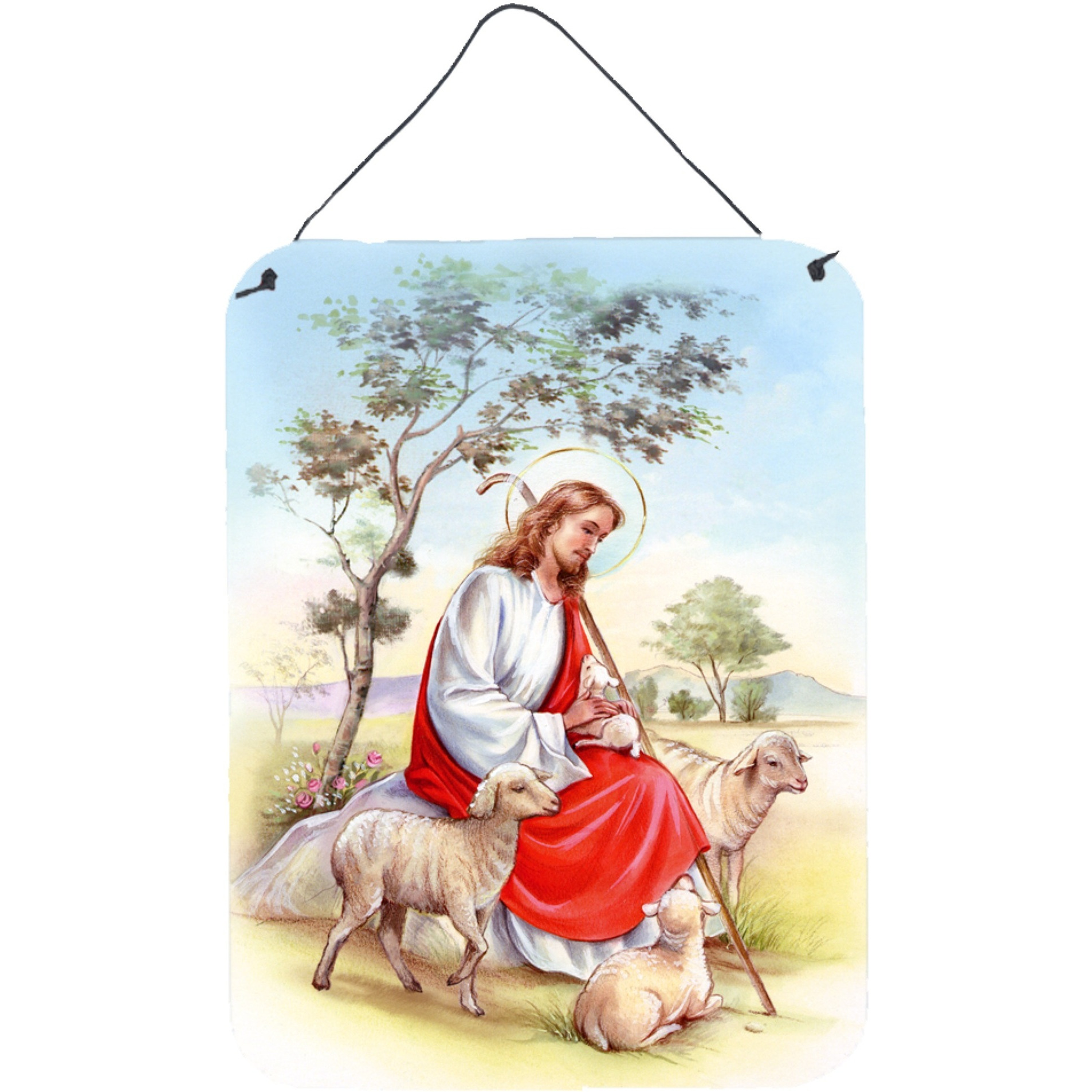 &quotCaroline's Treasures Jesus Holding Lamb Door Hanging Prints wall-decor, Multicolor"