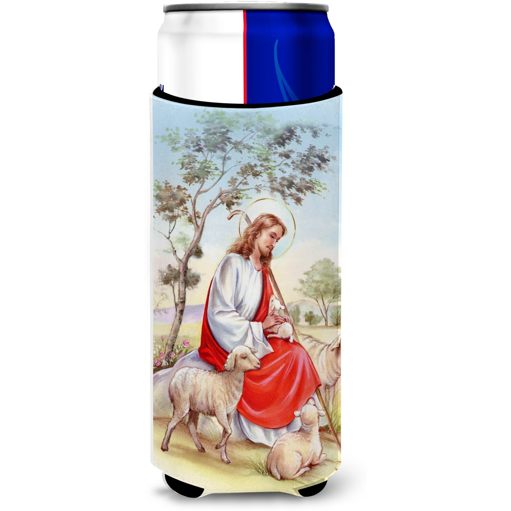 &quotCaroline's Treasures Jesus Holding Lamb Michelob Ultra Hugger For Slim Cans, Multicolor"
