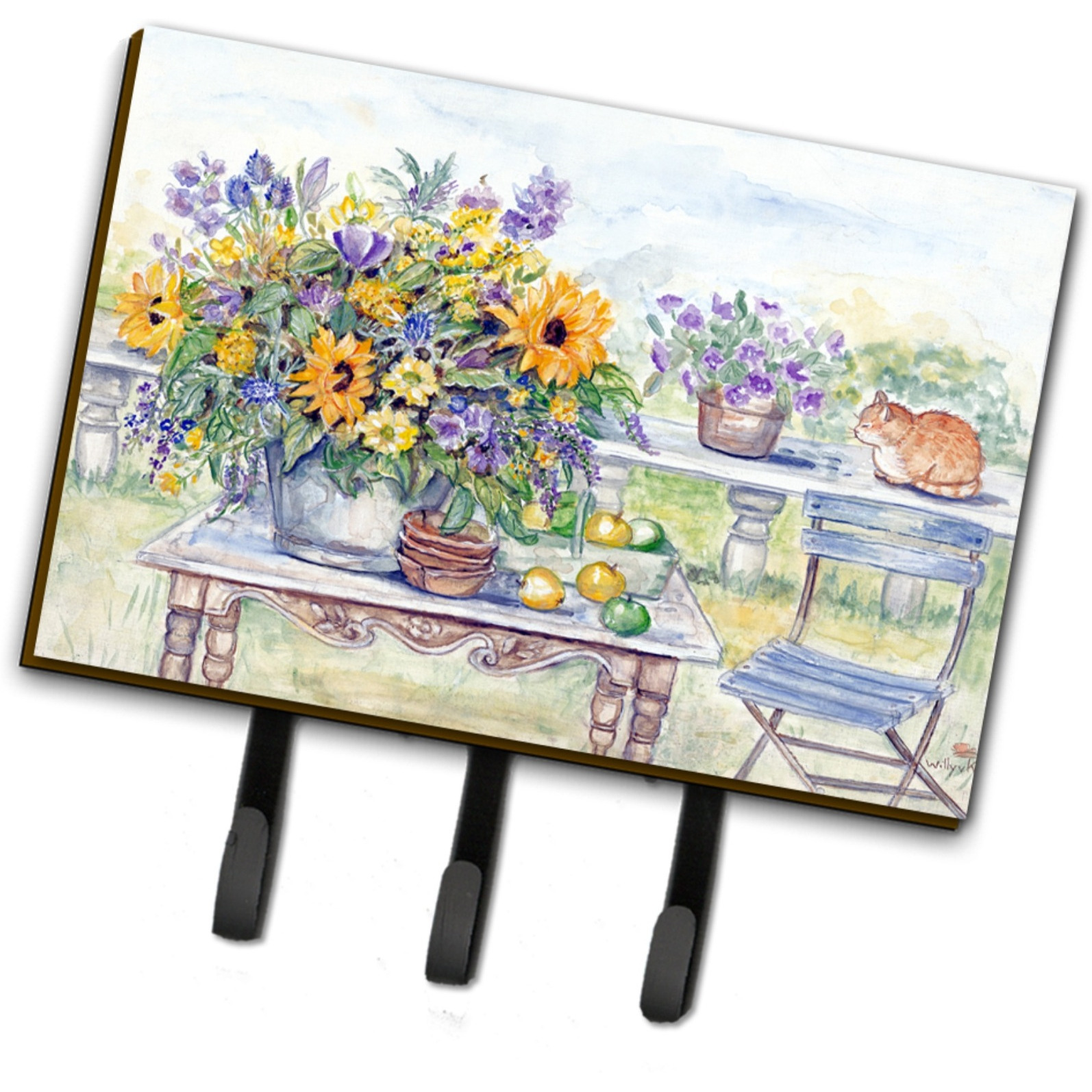 &quotCaroline's Treasures Patio Bouquet of Flowers Leash or Key Holder APH3566TH68, Triple, Multicolor"