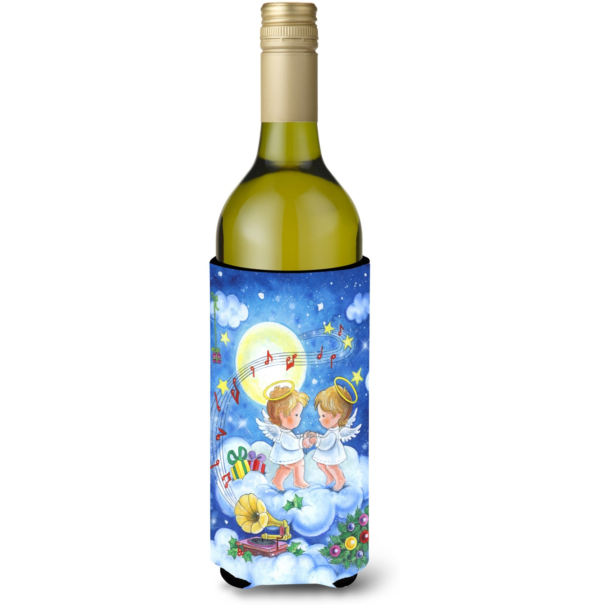 &quotCaroline's Treasures Angels Making Music Together Wine Bottle Koozie Hugger, 750ml, Multicolor"
