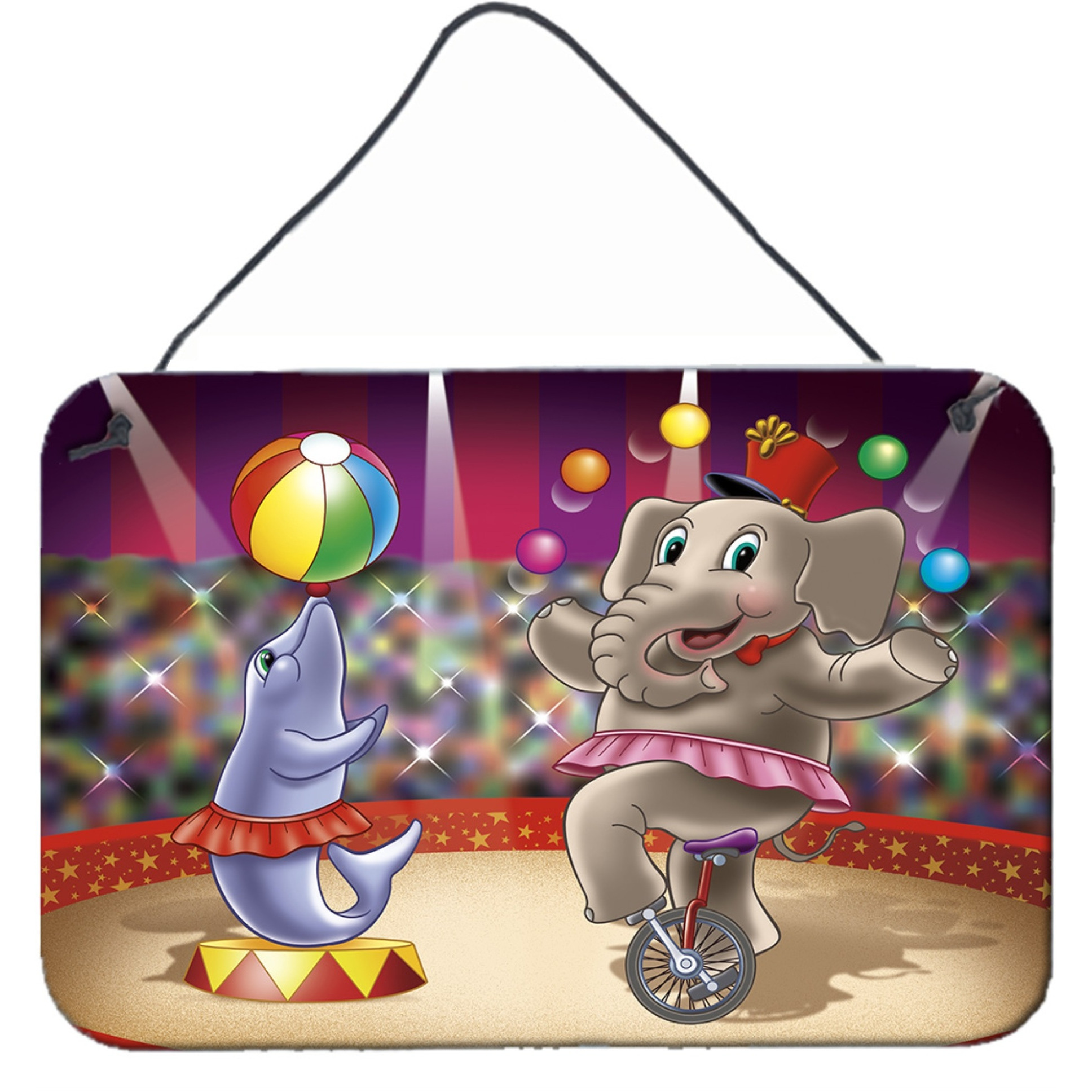 &quotCaroline's Treasures Circus Elephand and Dolphin Wall or Door Hanging Prints APH3816DS812, 8"" x 12"", Multicolor"