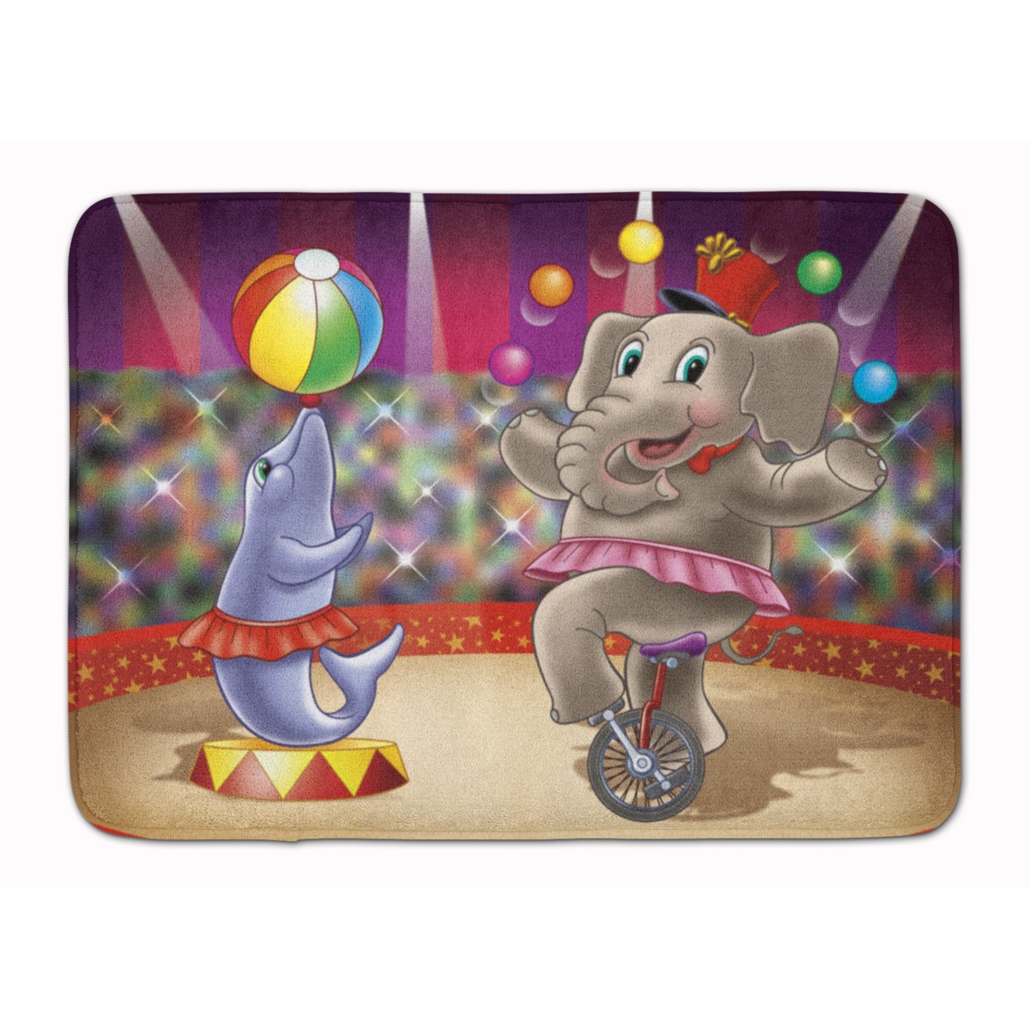 &quotCaroline's Treasures Circus Elephand and Dolphin Floor Mat, 19"" x 27"", Multicolor"
