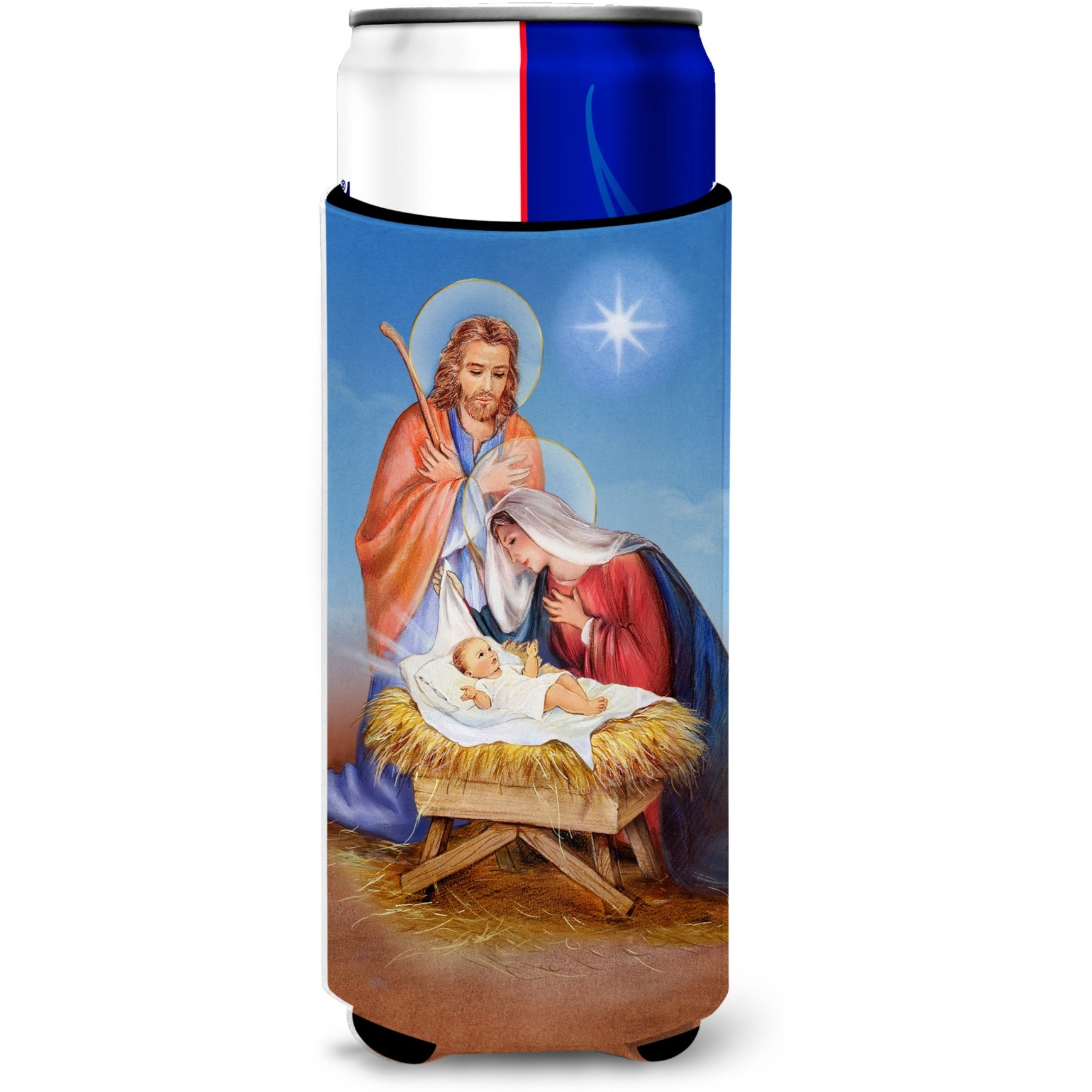 &quotCaroline's Treasures Christmas Nativity Michelob Ultra Koozies for Slim Cans, Multicolor"