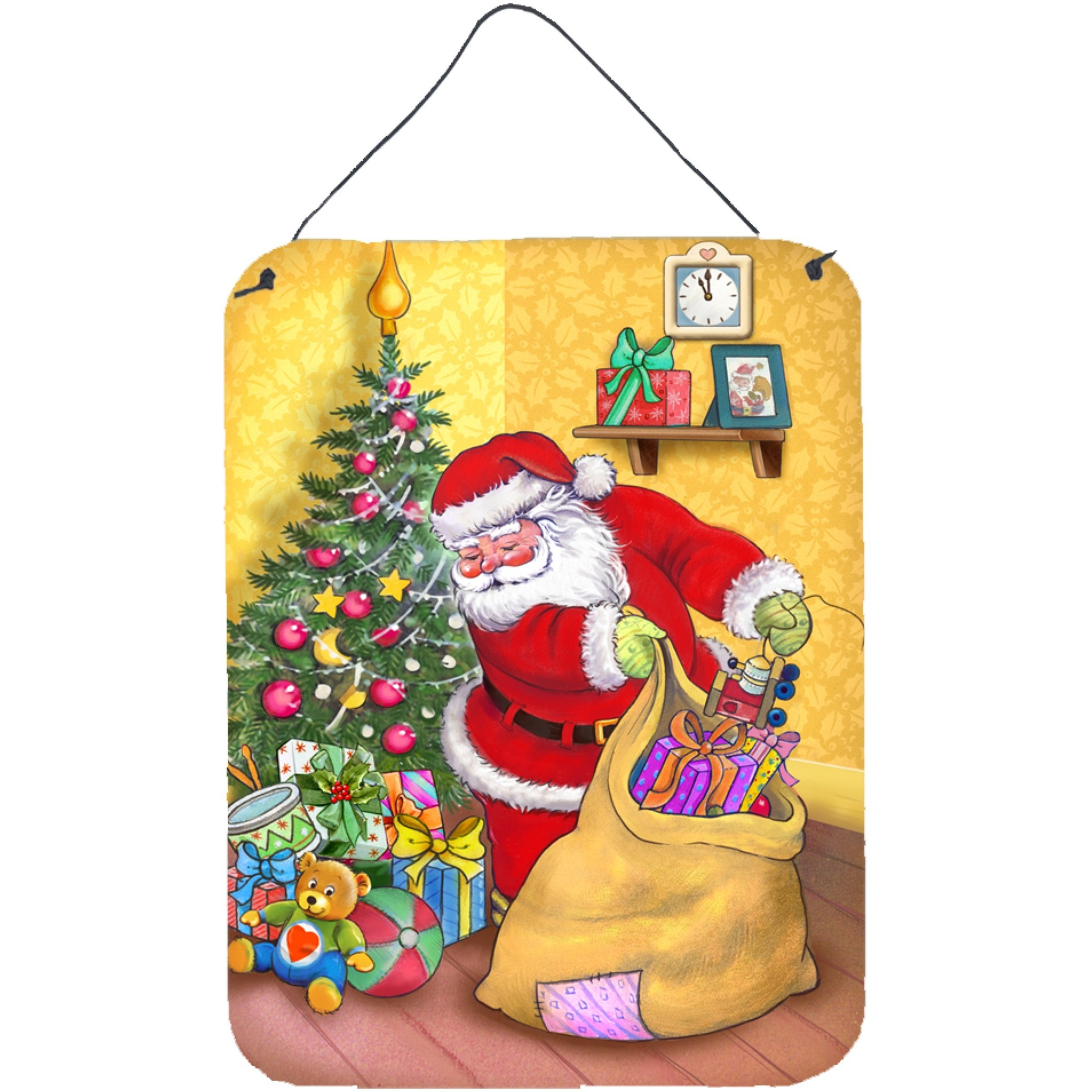 &quotCaroline's Treasures Christmas Santa and His Toys Wall or Door Hanging Prints APH3923DS1216, 16HX12W, Multicolor"