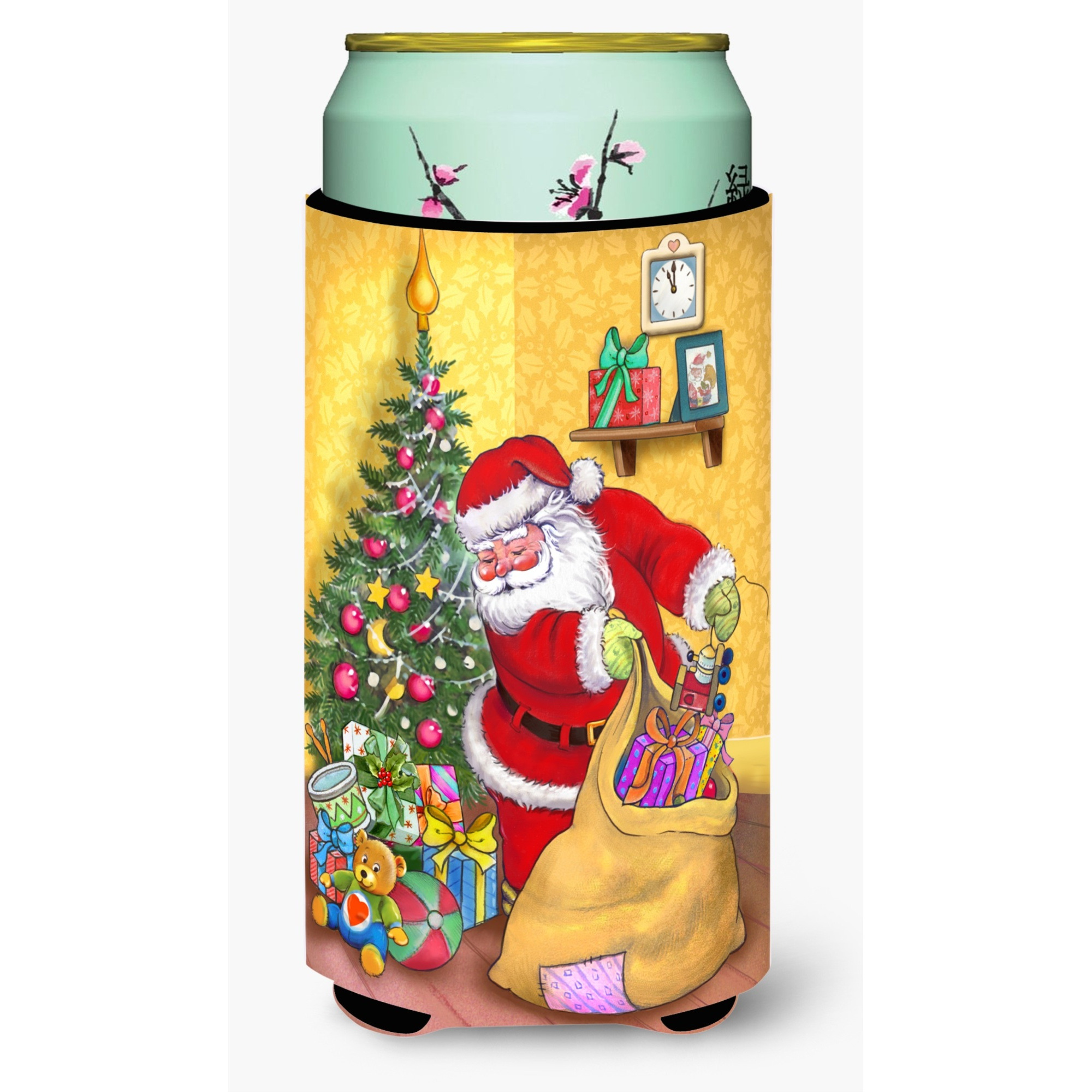 &quotCaroline's Treasures Christmas Santa and His Toys Tall Boy Koozie Hugger, Multicolor"