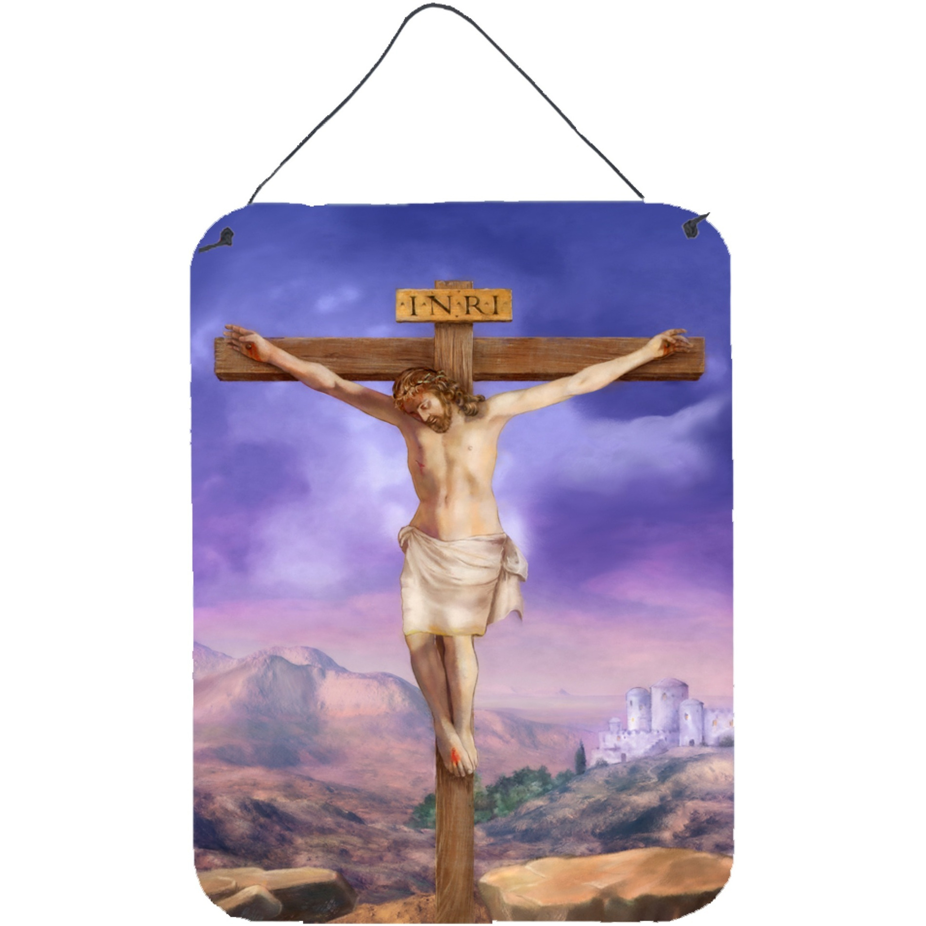 &quotCaroline's Treasures Easter Jesus Crucifixion Wall or Door Hanging Prints APH4517DS1216, 16HX12W, Multicolor"