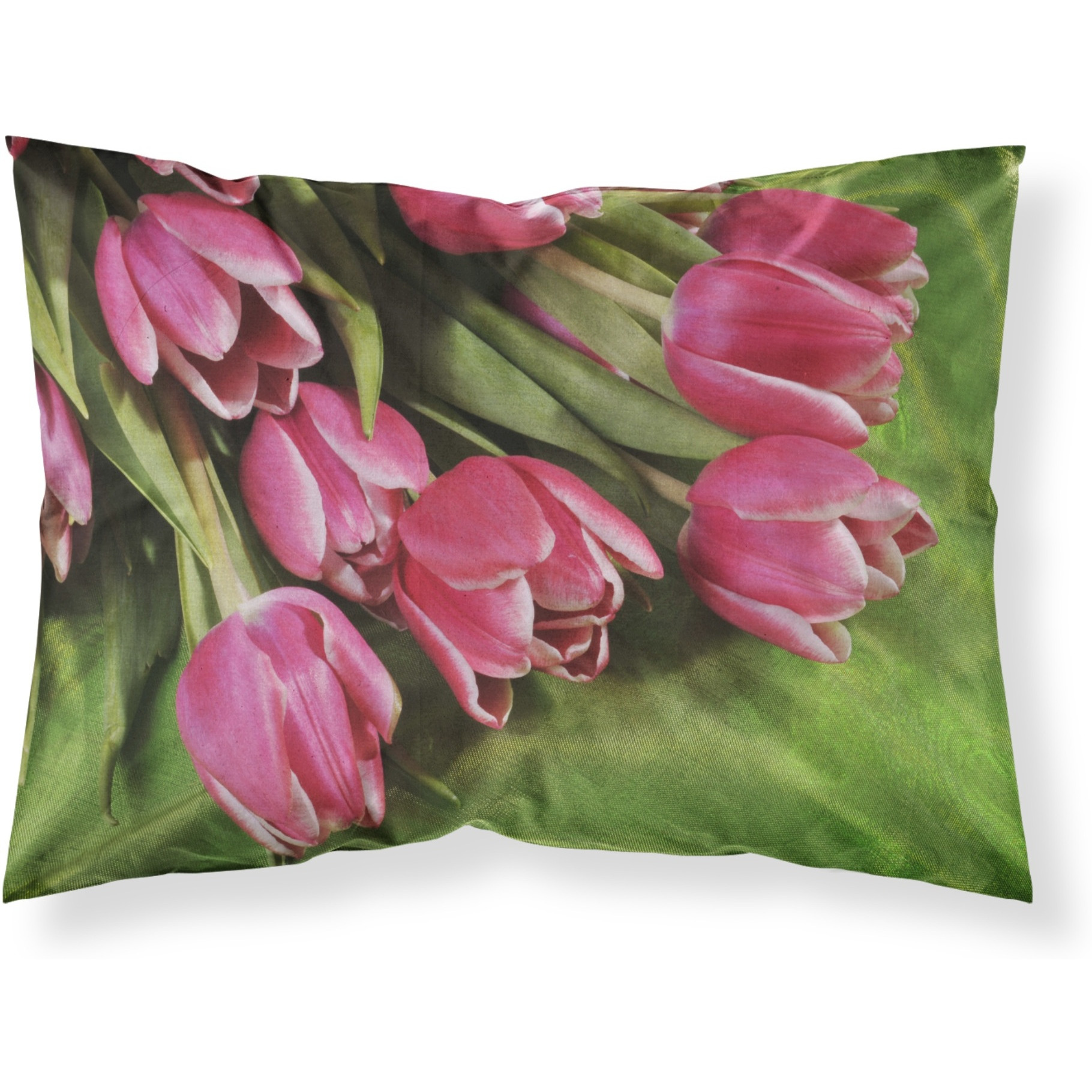 &quotCaroline's Treasures "&quotPink Tulips"" Printed, Polyester Envelope Closure pillowcase, Standard, Multicolor"