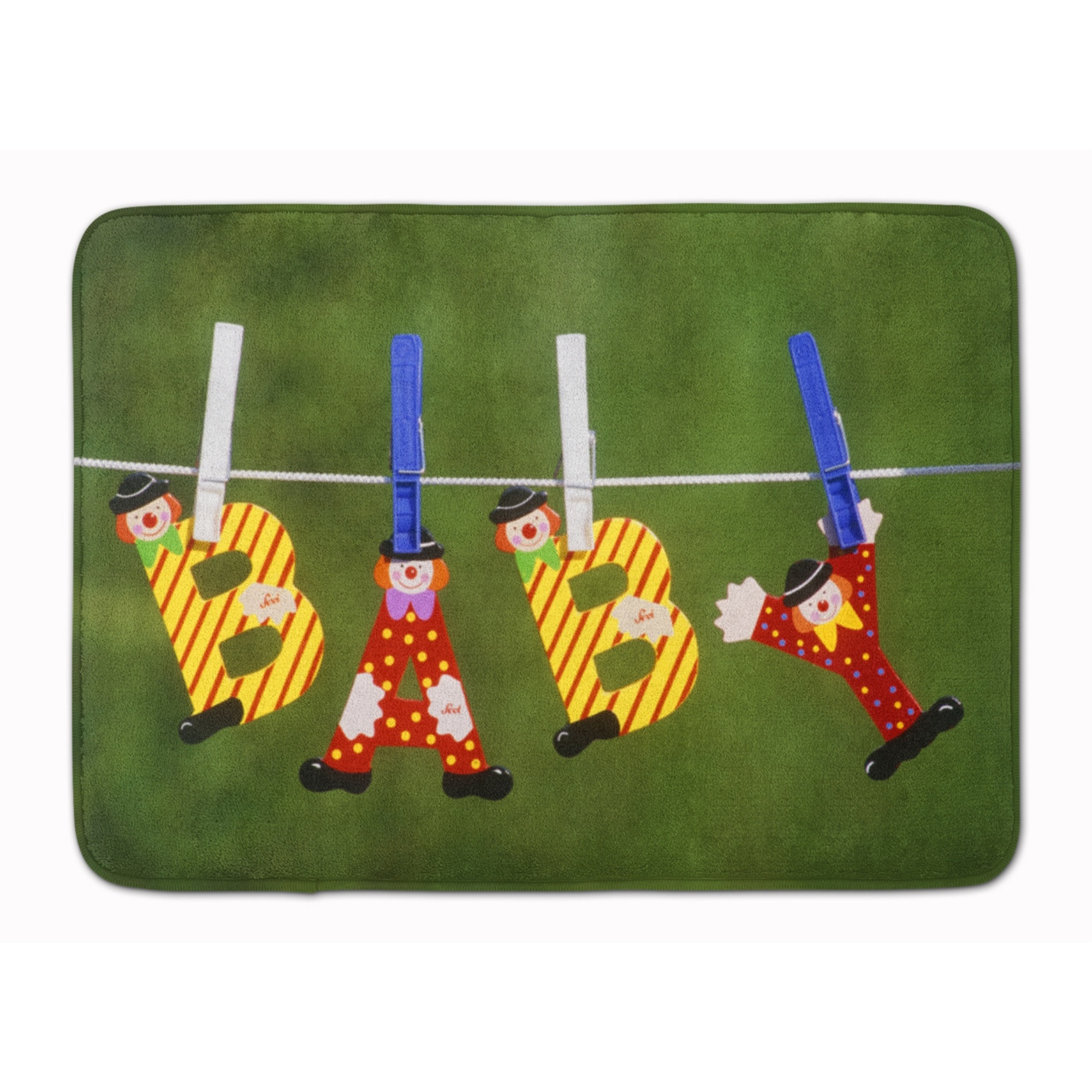 &quotCaroline's Treasures New Baby Clown Clothesline Floor Mat, 19"" x 27"", Multicolor"