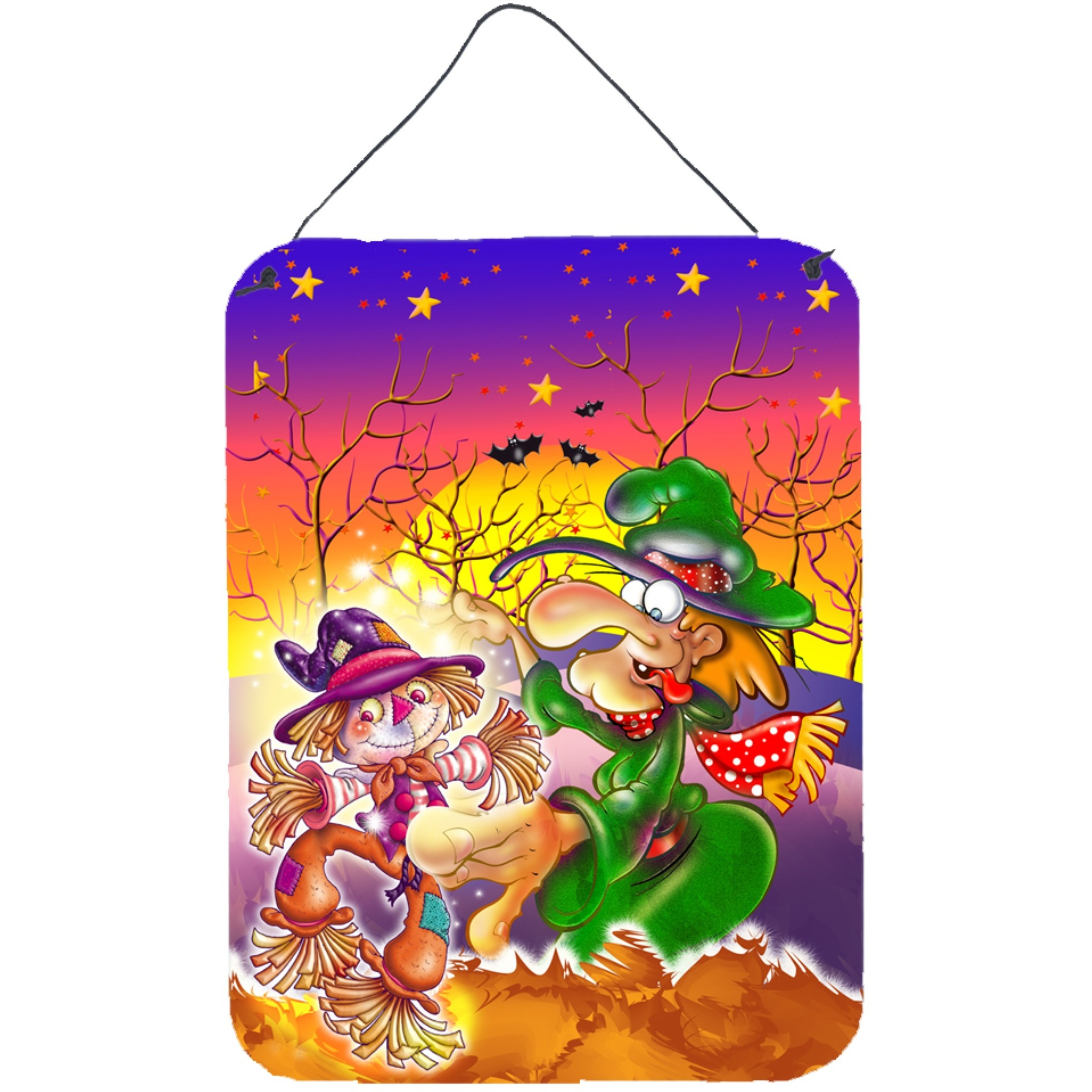 &quotCaroline's Treasures Witch Voodoo Scarecrow Halloween Wall or Door Hanging Prints APH5129DS1216, 16HX12W, Multicolor"