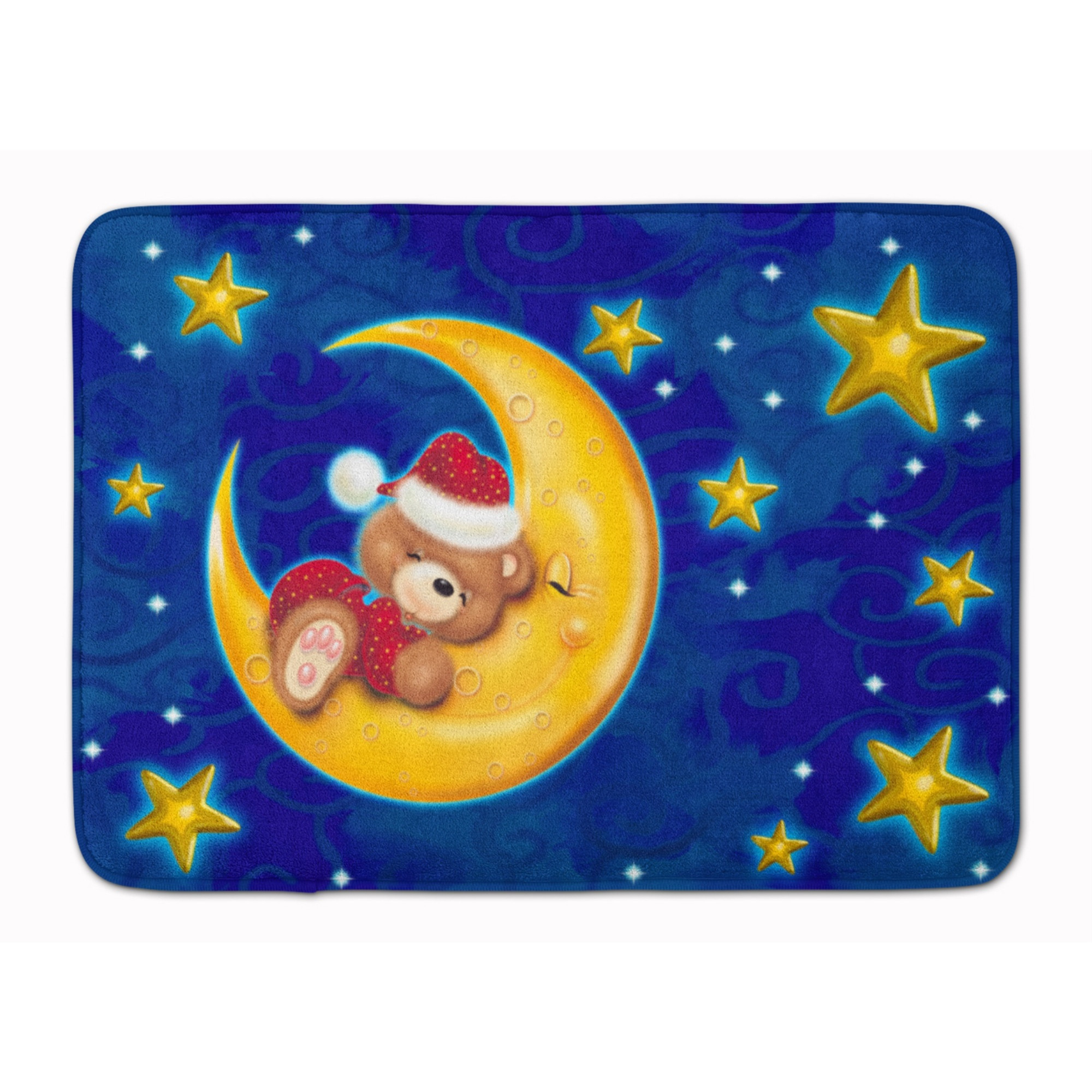 &quotCaroline's Treasures Bear Sleeping in the Moon and Stars Floor Mat, 19"" x 27"", Multicolor"