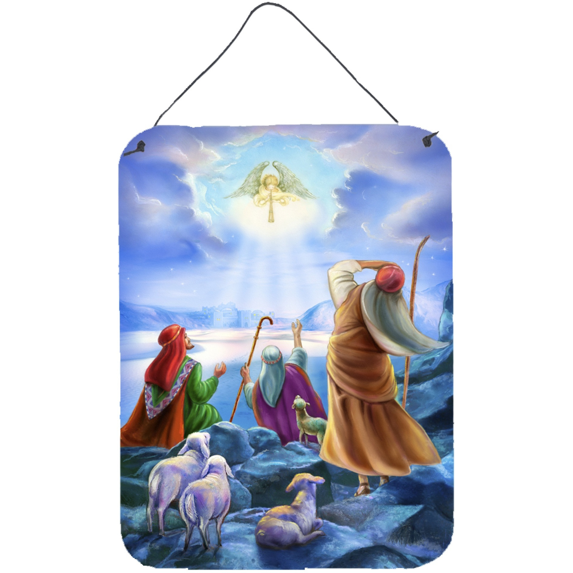 &quotCaroline's Treasures The Shepherds and Angels Appeared Wall or Door Hanging Prints APH5468DS1216, 16HX12W, Multicolor"