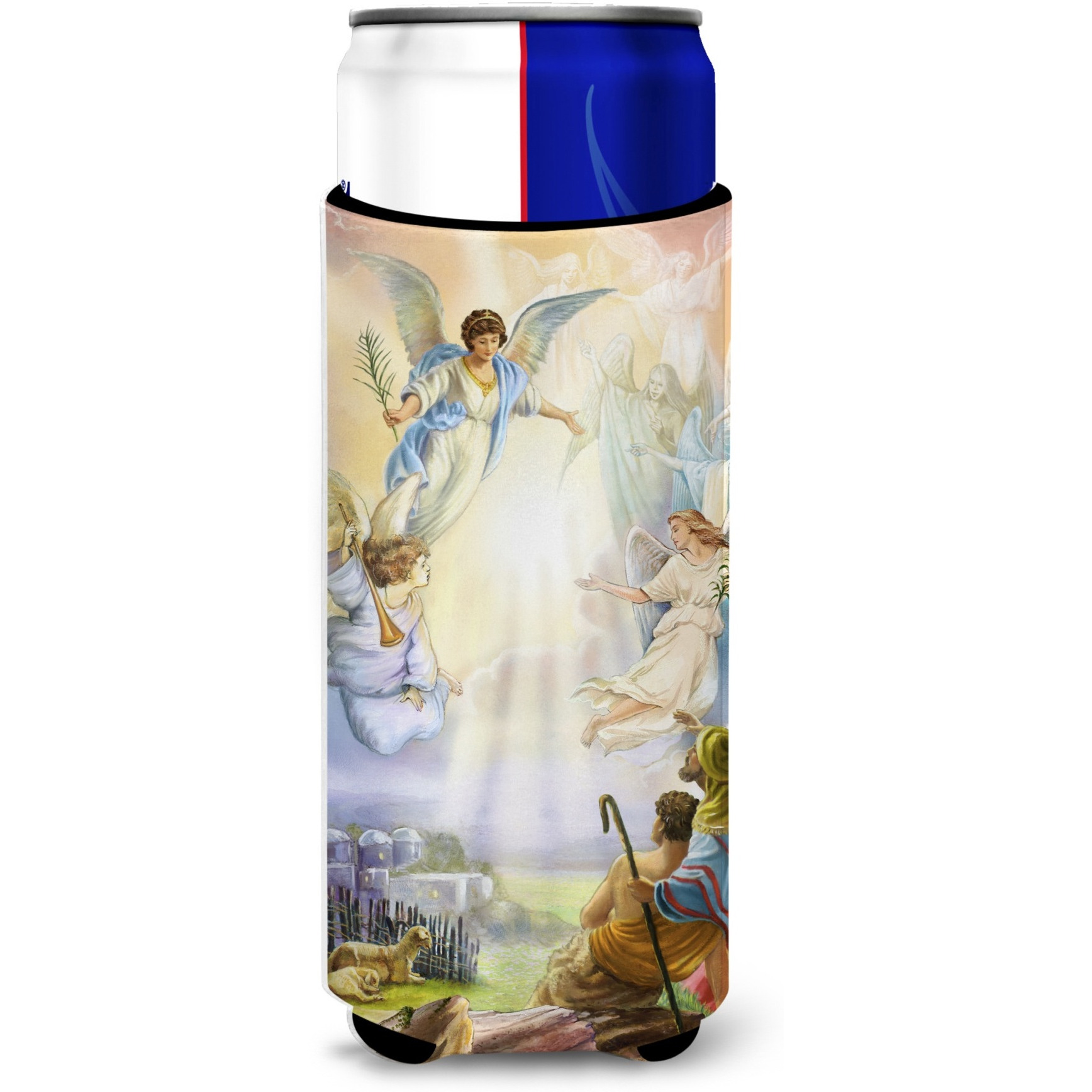 &quotCaroline's Treasures The Shepherds and Angels Appearing Michelob Ultra Koozies for Slim Cans, Multicolor"