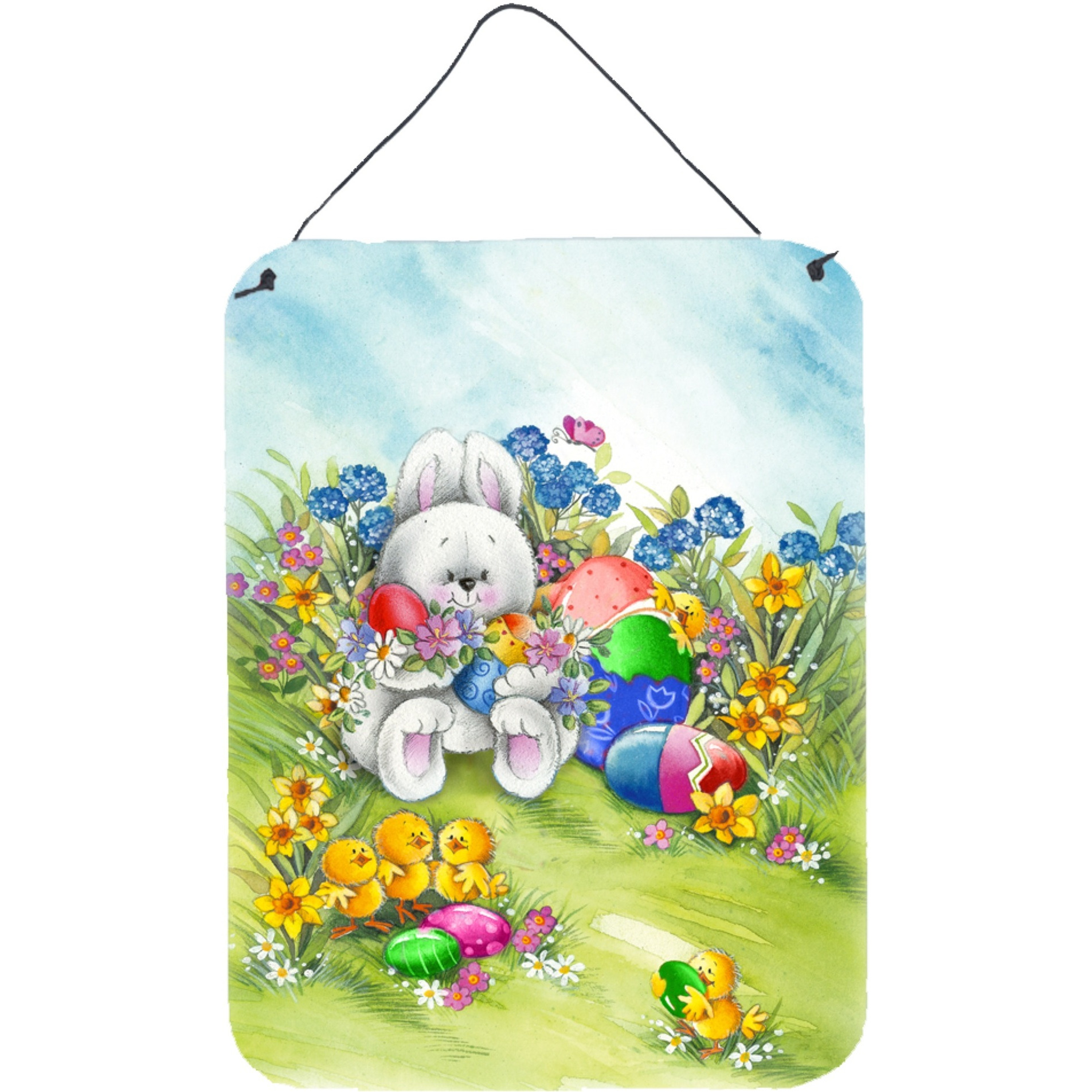 &quotCaroline's Treasures Easter Bunny and Eggs Wall or Door Hanging Prints APH5528DS1216, 16HX12W, Multicolor"