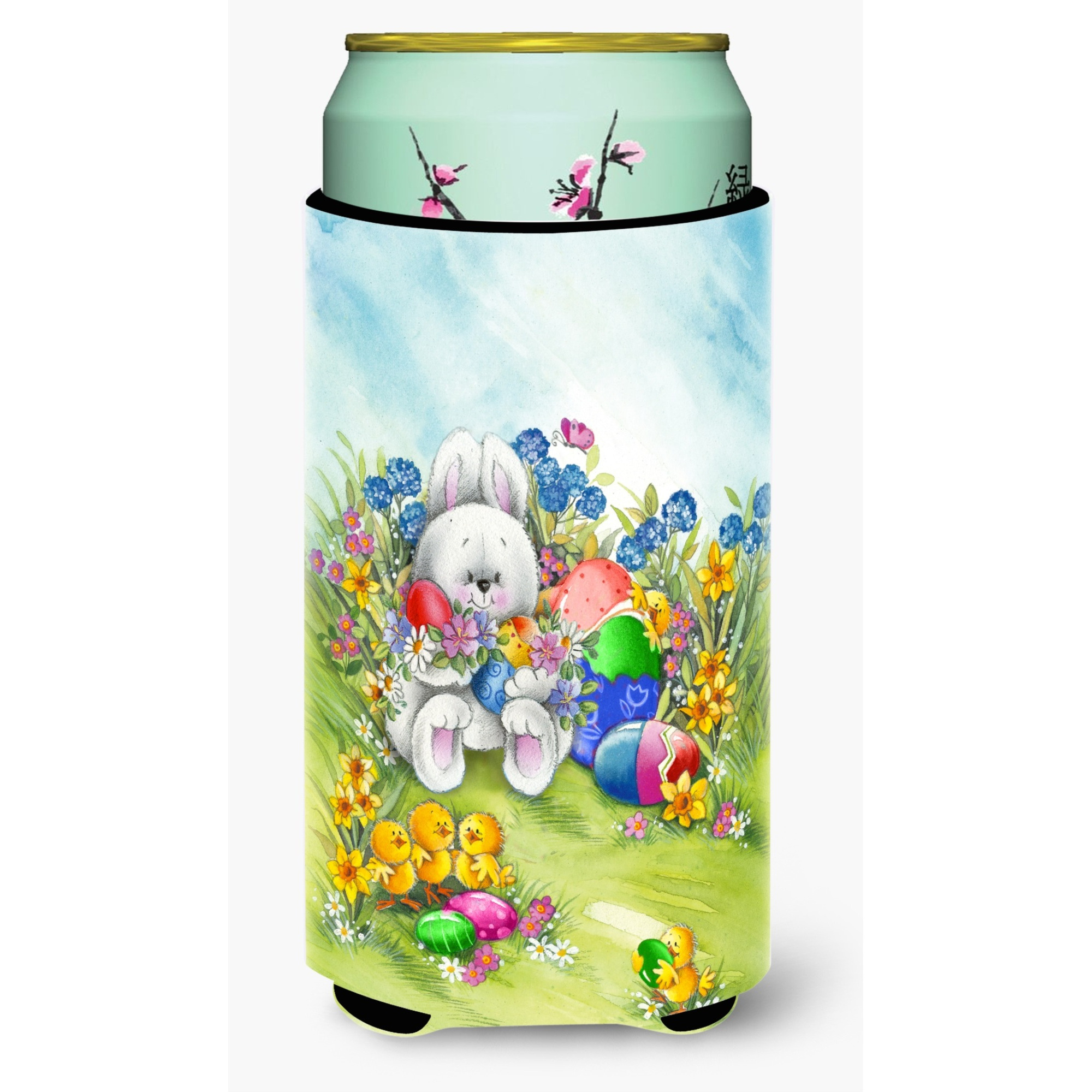 &quotCaroline's Treasures APH5528TBC Easter Bunny and Eggs Tall Boy Koozie Hugger, Multicolor"