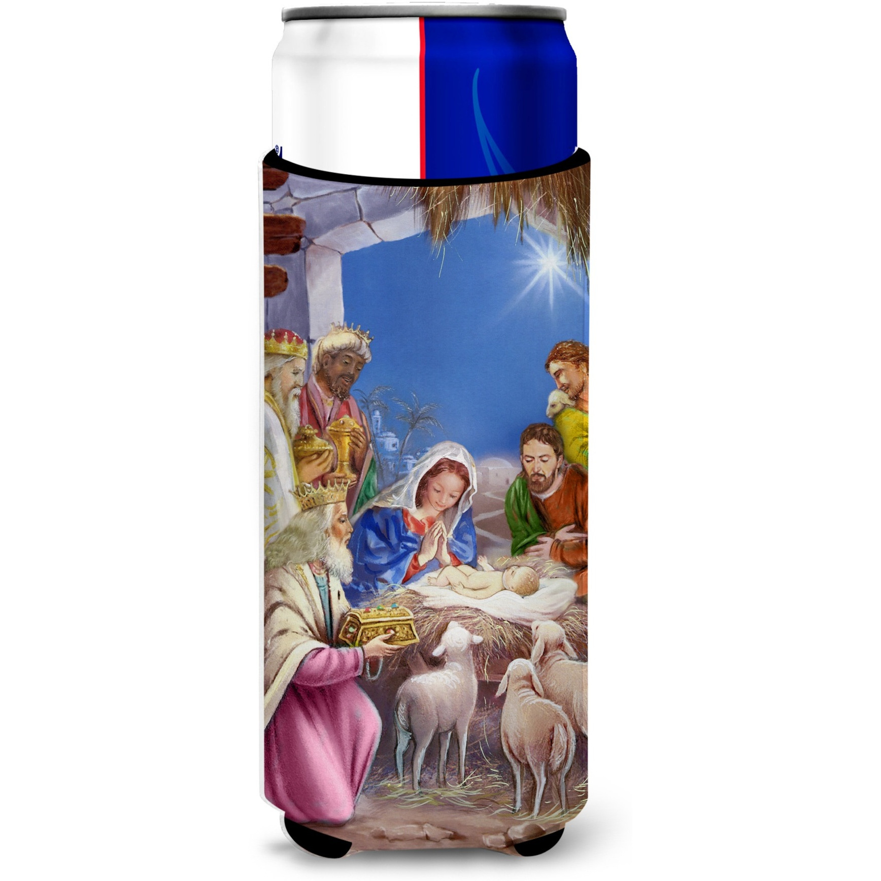 &quotCaroline's Treasures The Wise Men At The Nativity Christmas Michelob Ultra Koozies for Slim Cans, Multicolor"