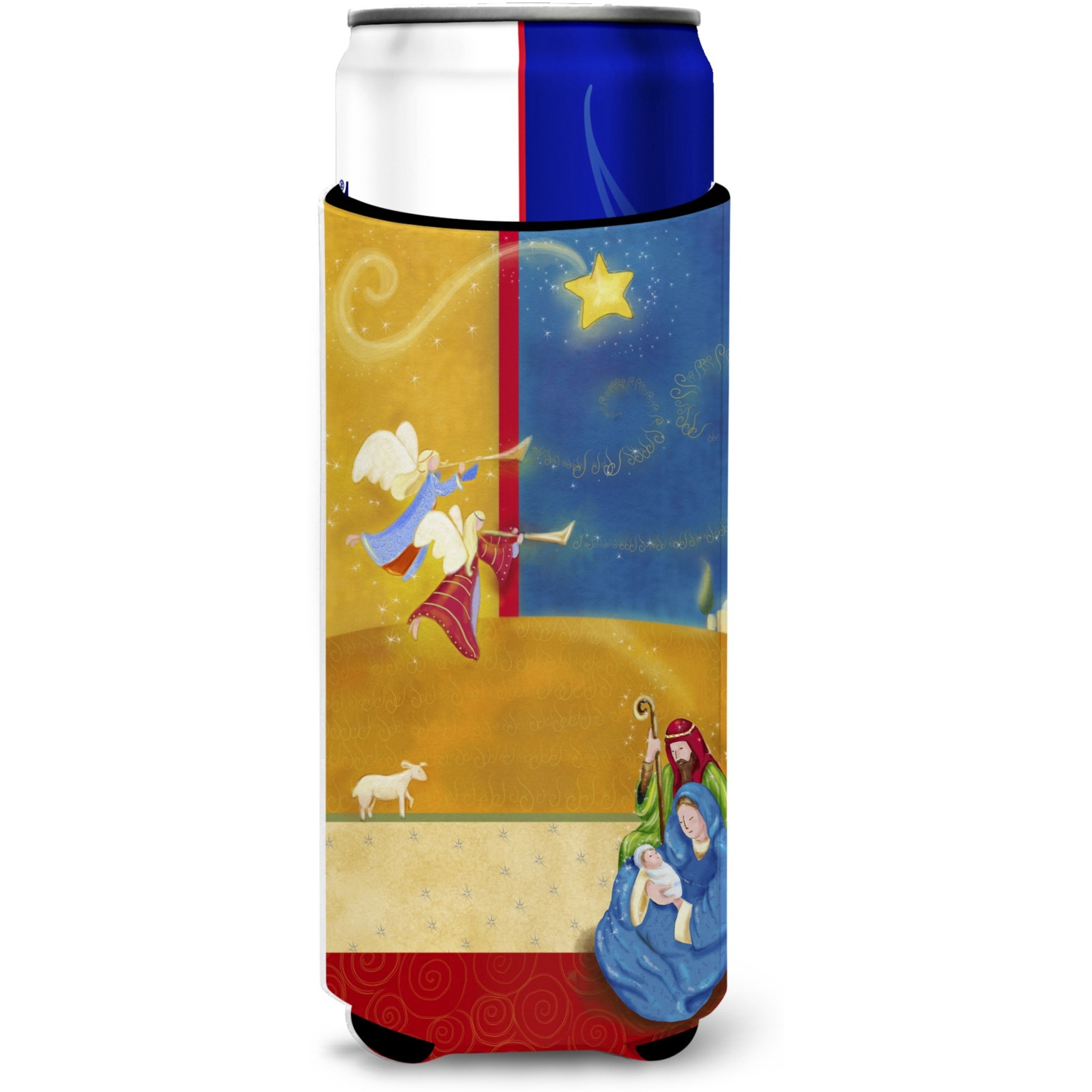 &quotCaroline's Treasures Contemporary Nativity Christmas Michelob Ultra Koozies for Slim Cans, Multicolor"