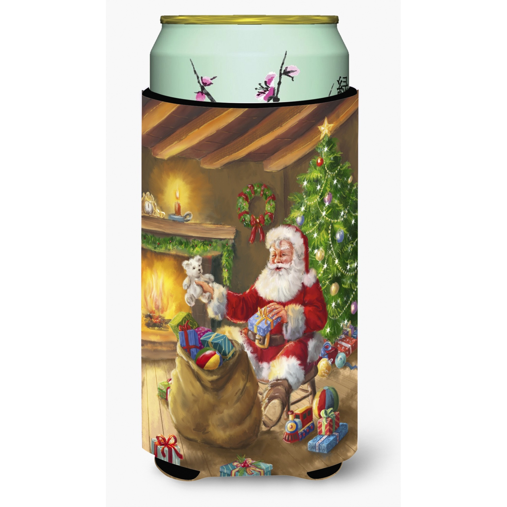 &quotCaroline's Treasures Christmas Santa Claus Unloading Toys Tall Boy Koozie Hugger, Multicolor"